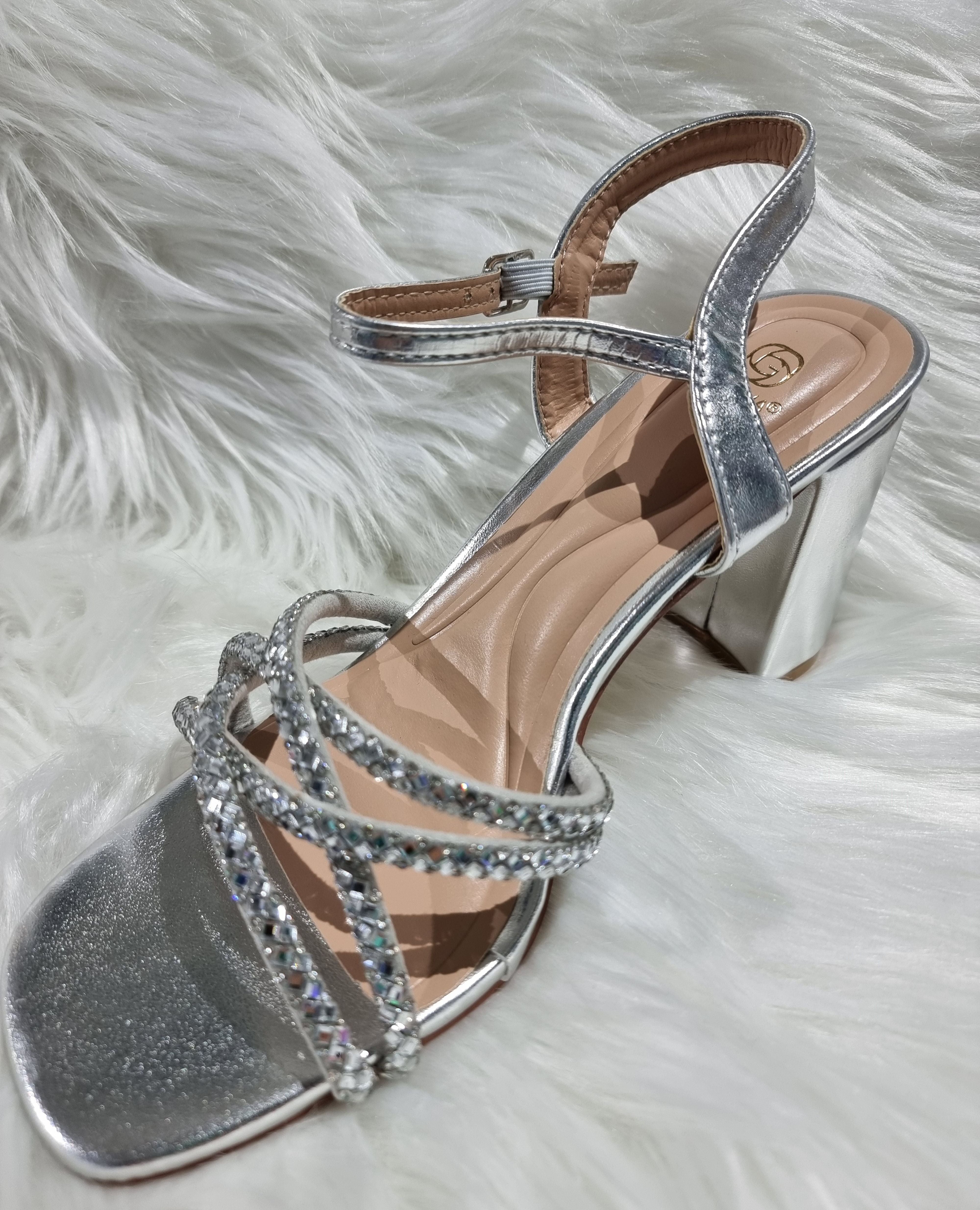 SANDALO STRASS ARGENTO
