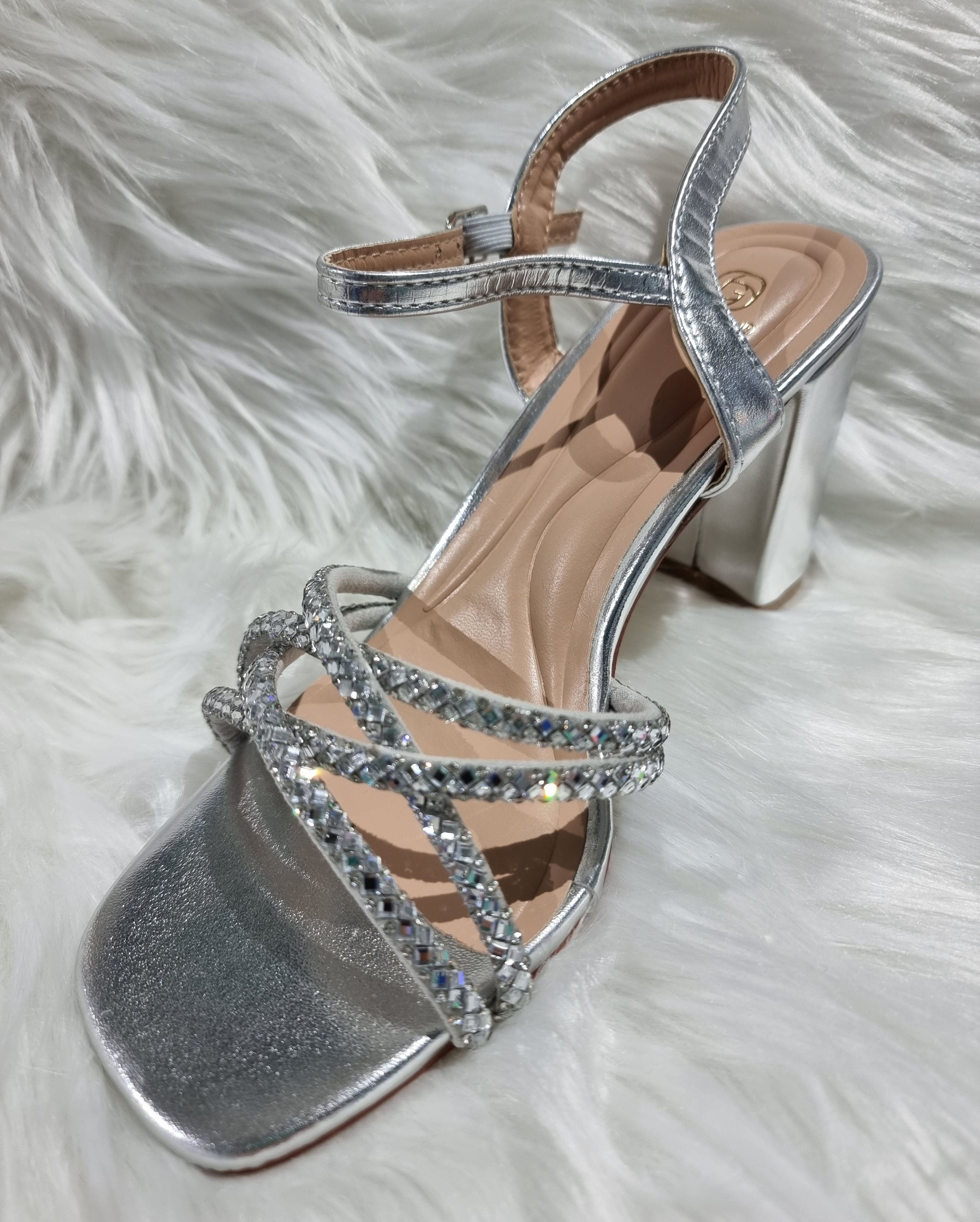 SANDALO STRASS ARGENTO