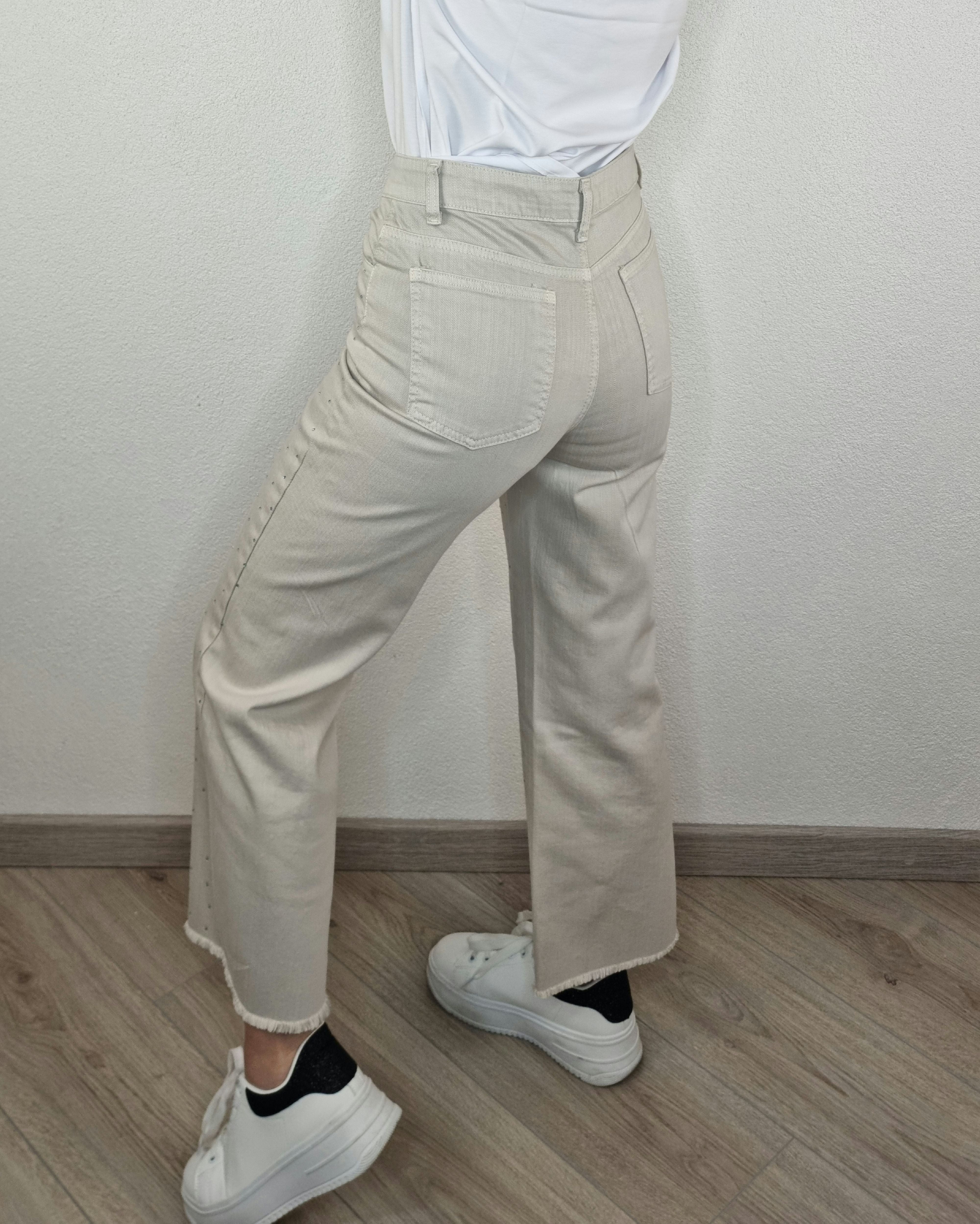 JEANS COCCINELLA BEIGE STRASS