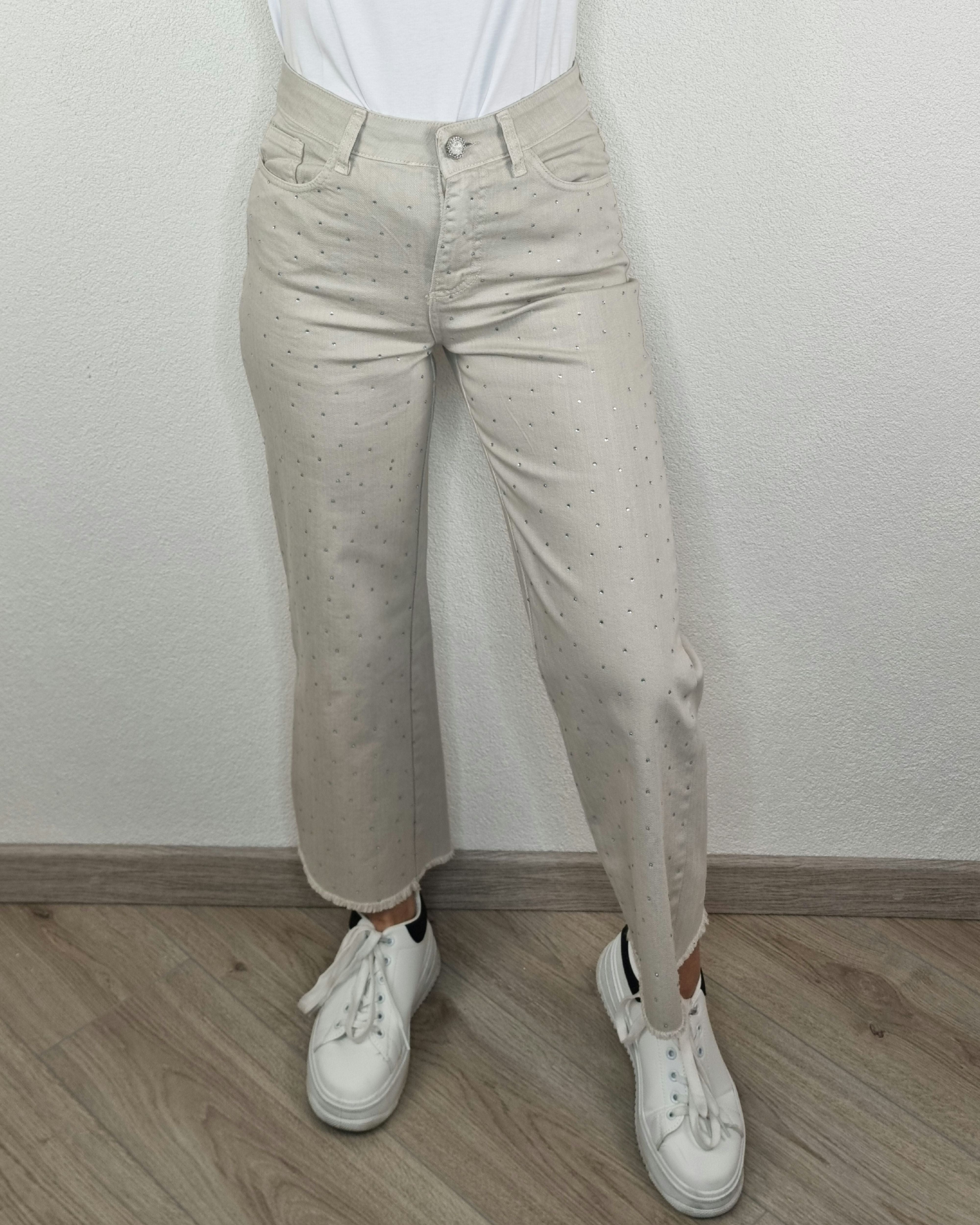 JEANS COCCINELLA BEIGE STRASS