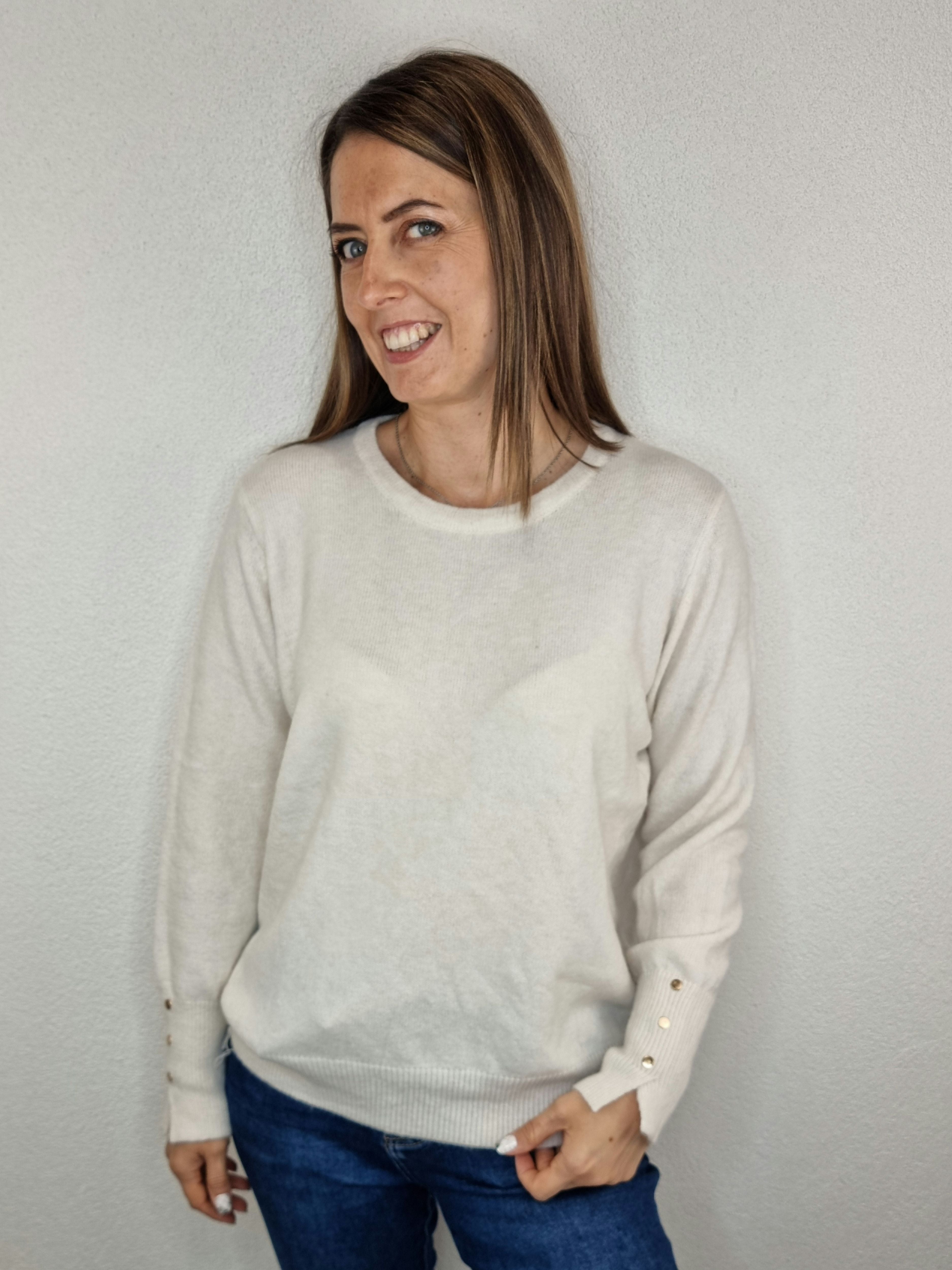 PULL CIVICO BOTTONE PANNA
