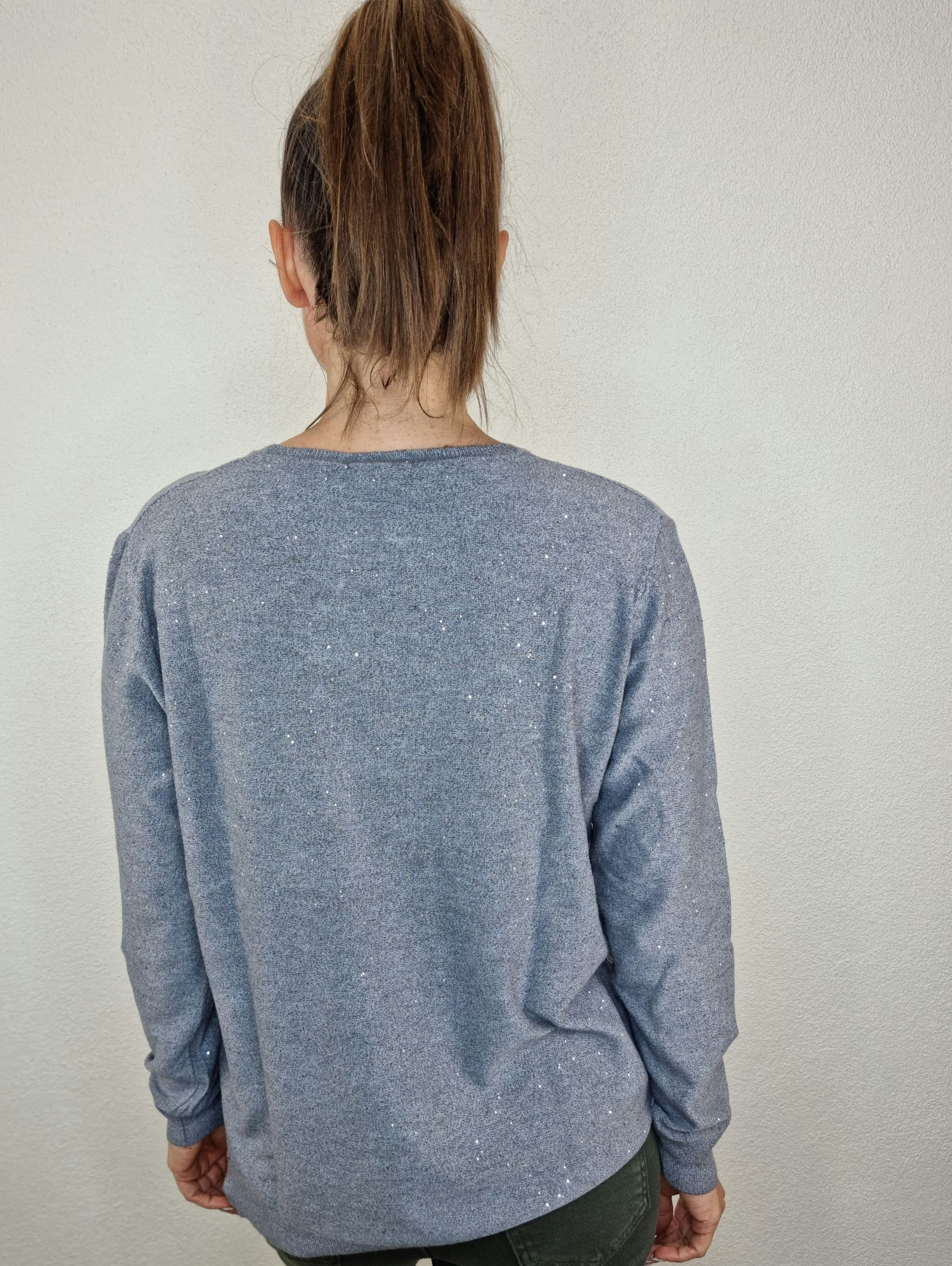 PULL COCCINELLA PAILLETTES GRIGIO