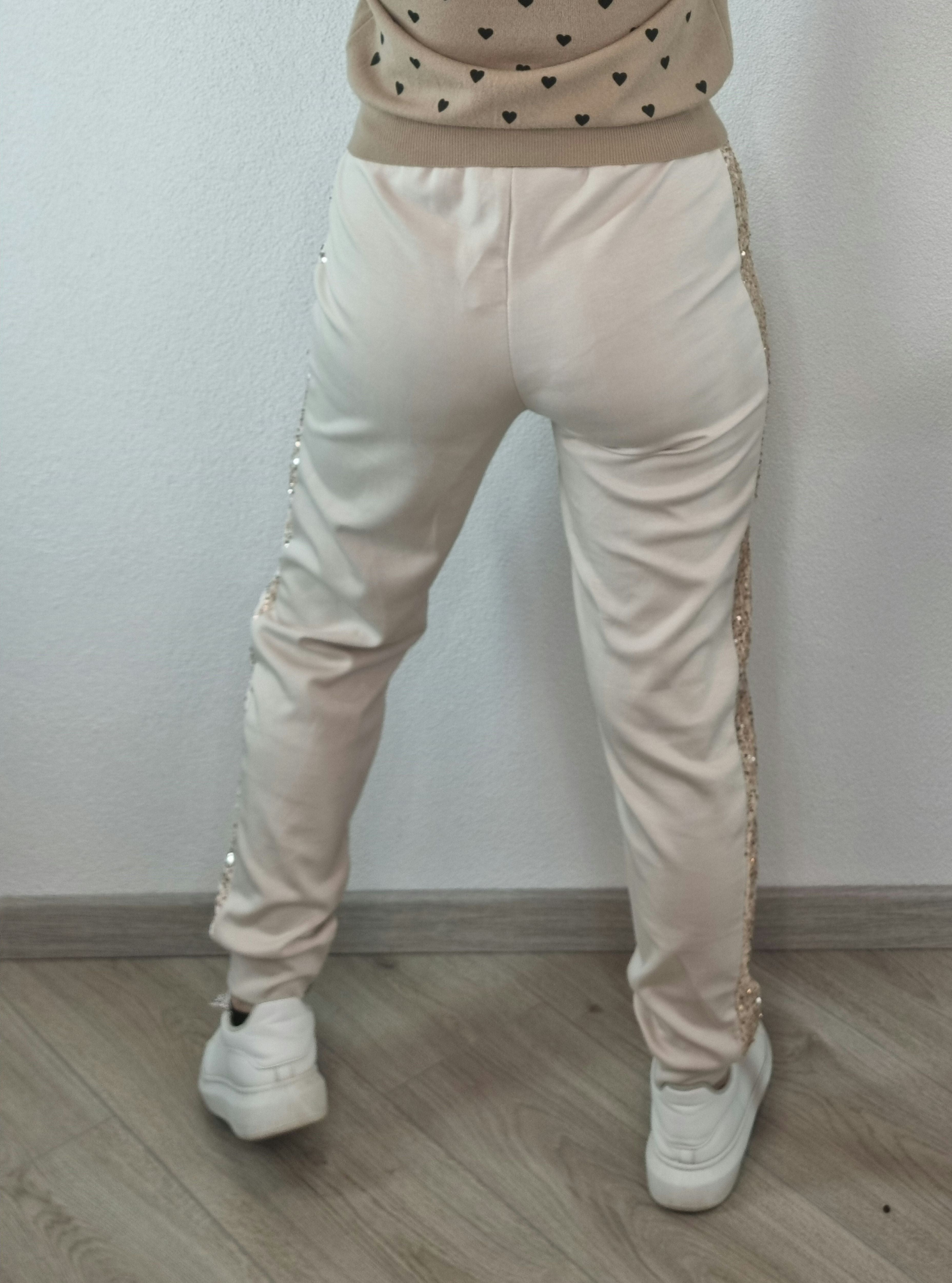 PANTALONE PAILETTES PANNA
