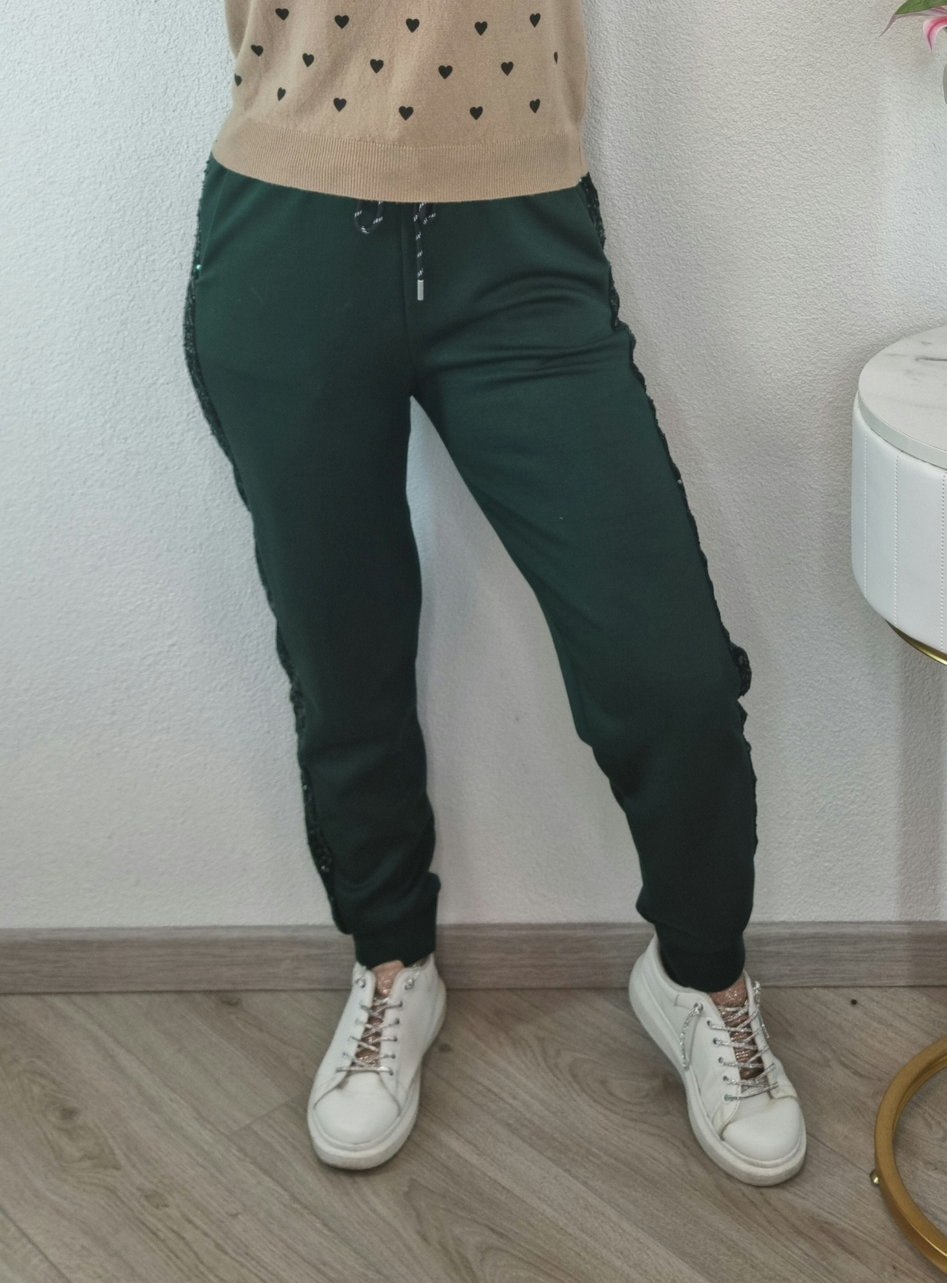 PANTALONE PAILETTES VERDE