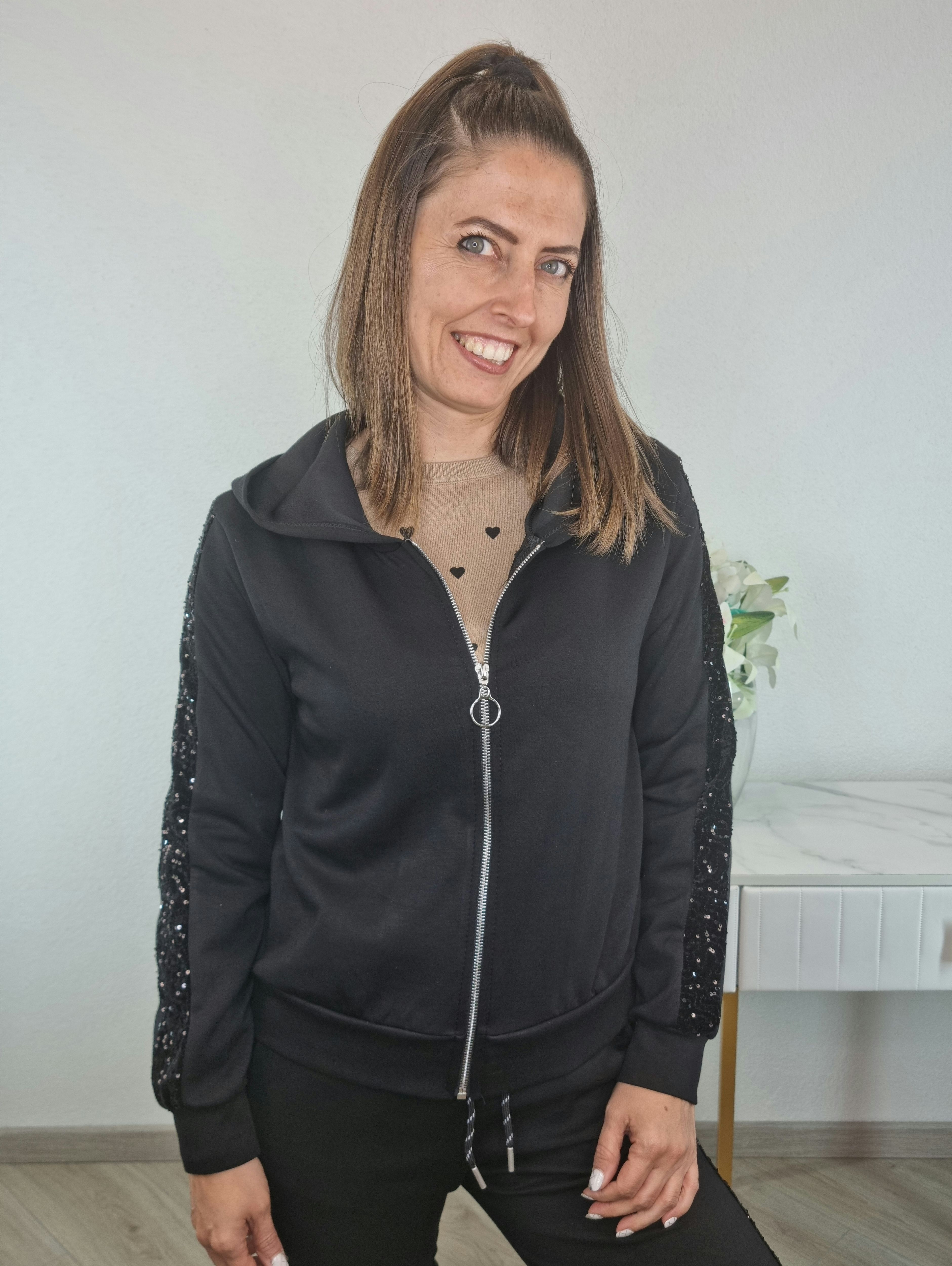 FELPA PAILETTES NERO