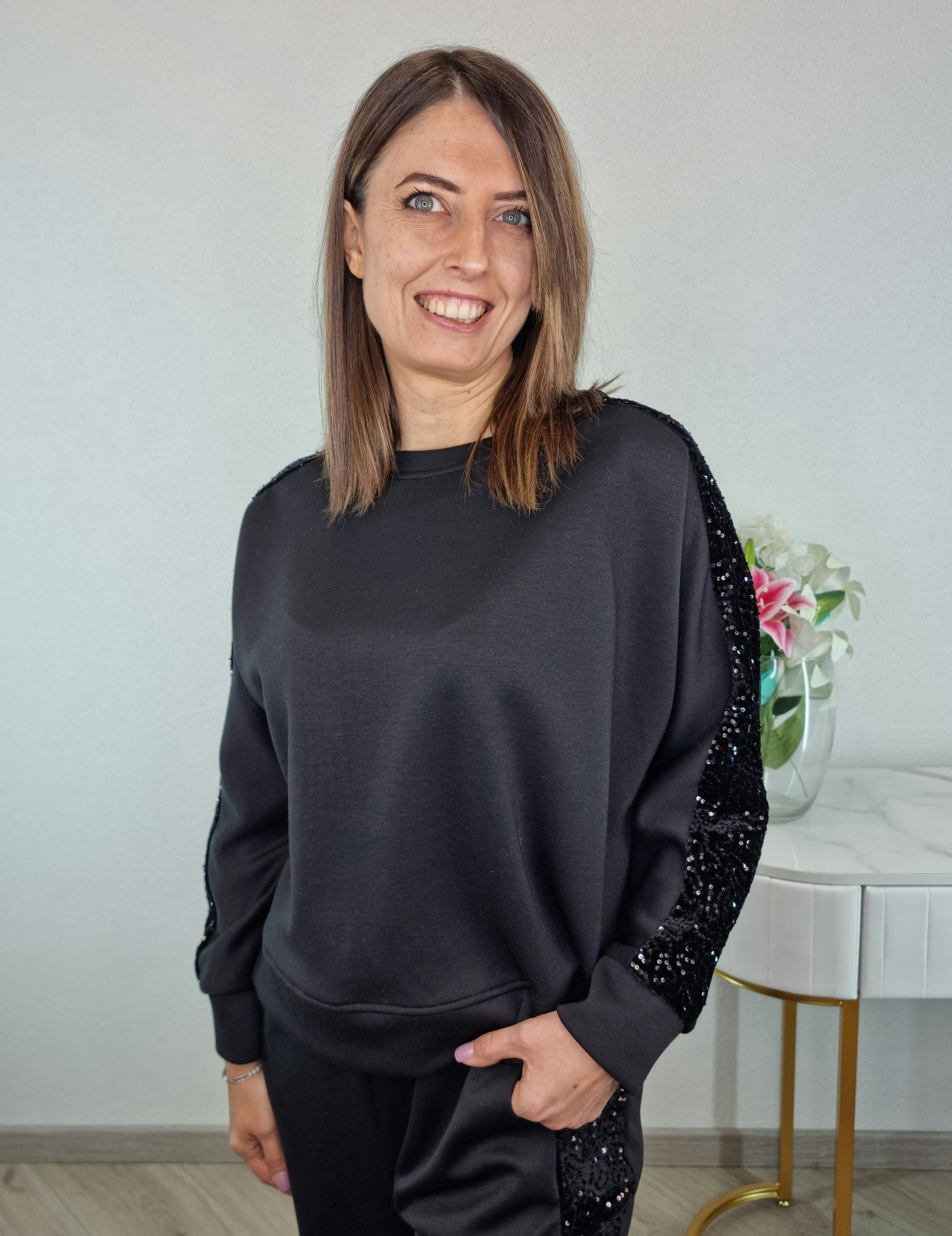 COMPLETO PAILETTES NERO