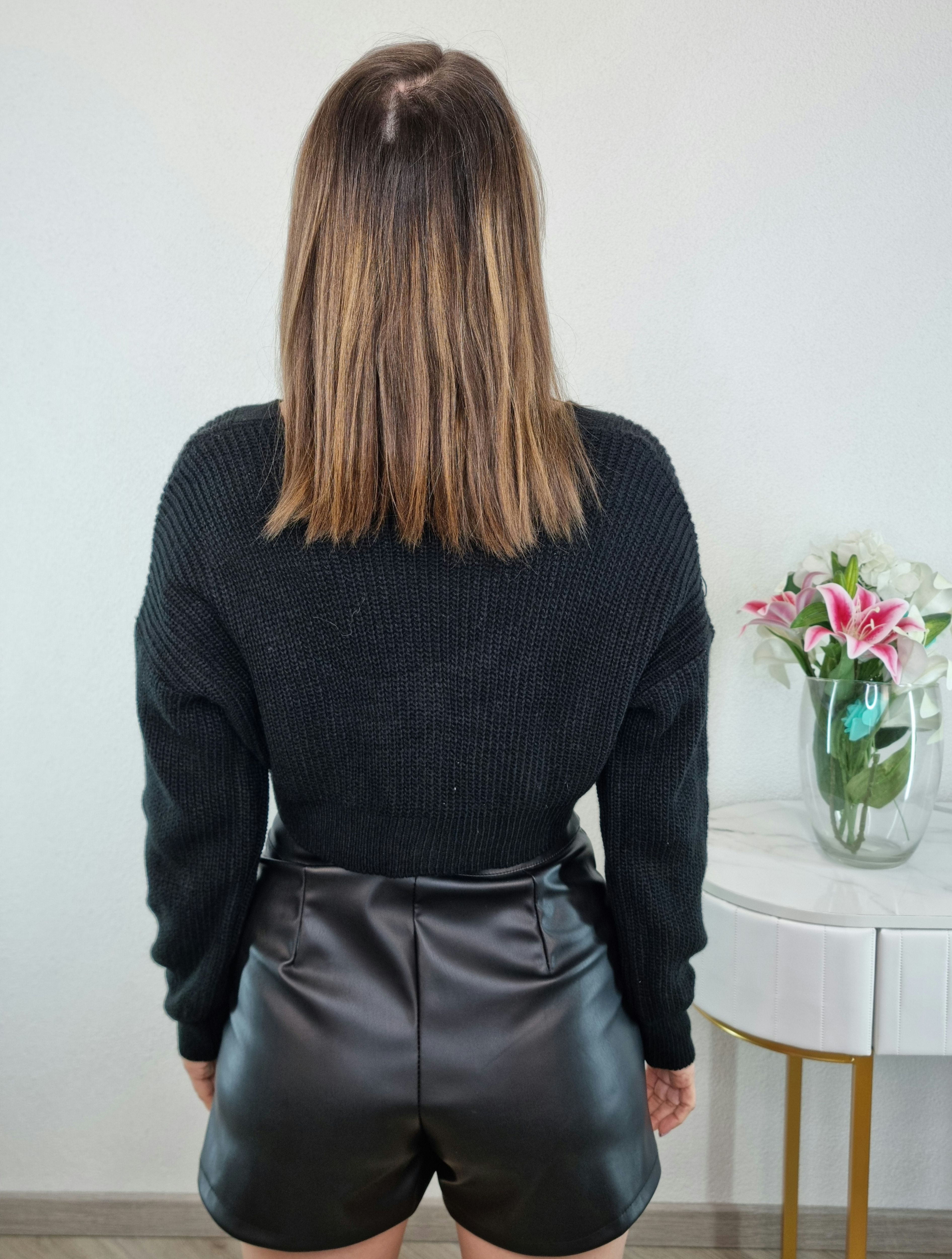 CARDIGAN CROP STELLA NERO