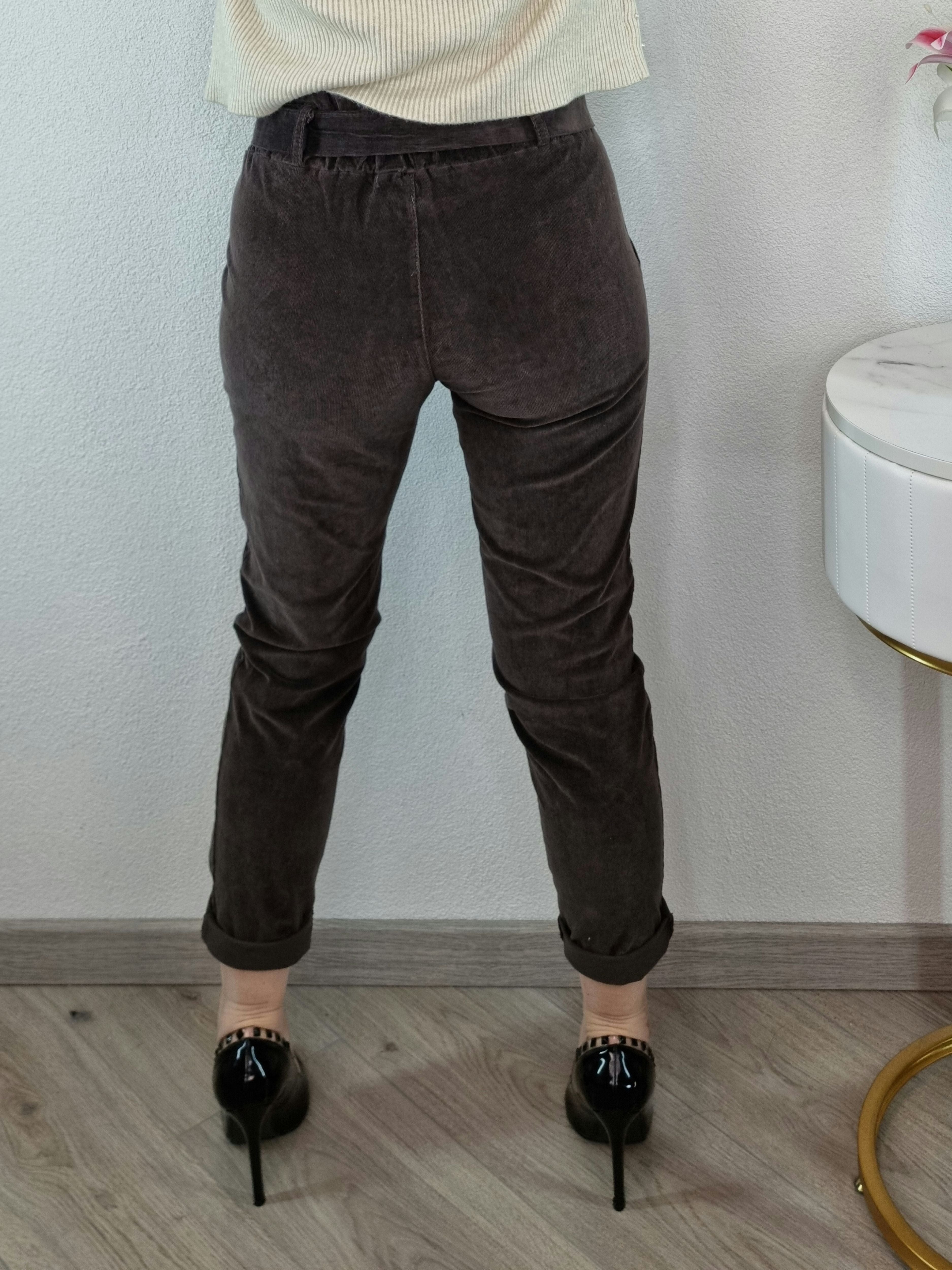 PANTALONE VELLUTO 1000 RIGHE MORO
