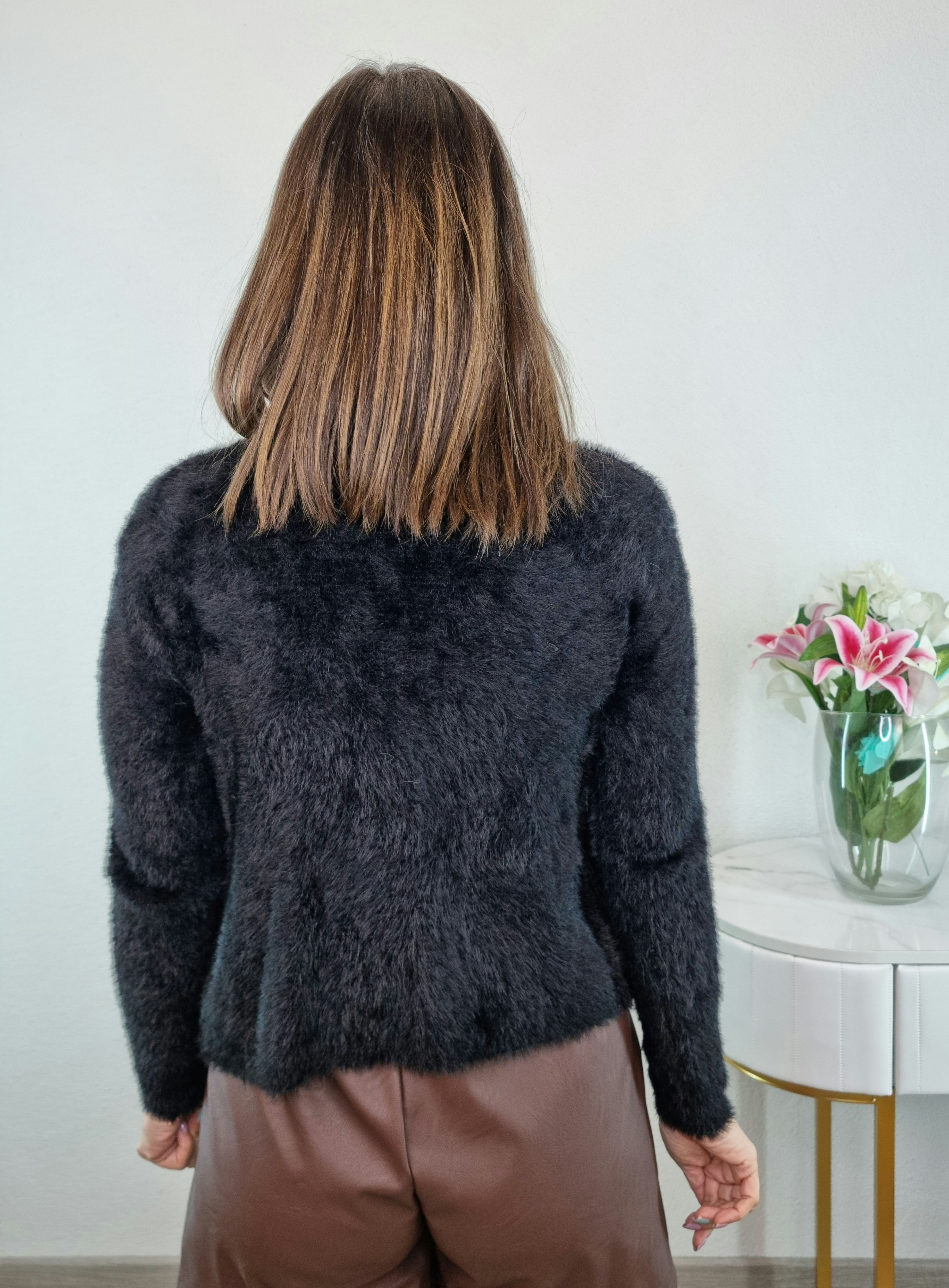 CARDIGAN PELUCHE NERO