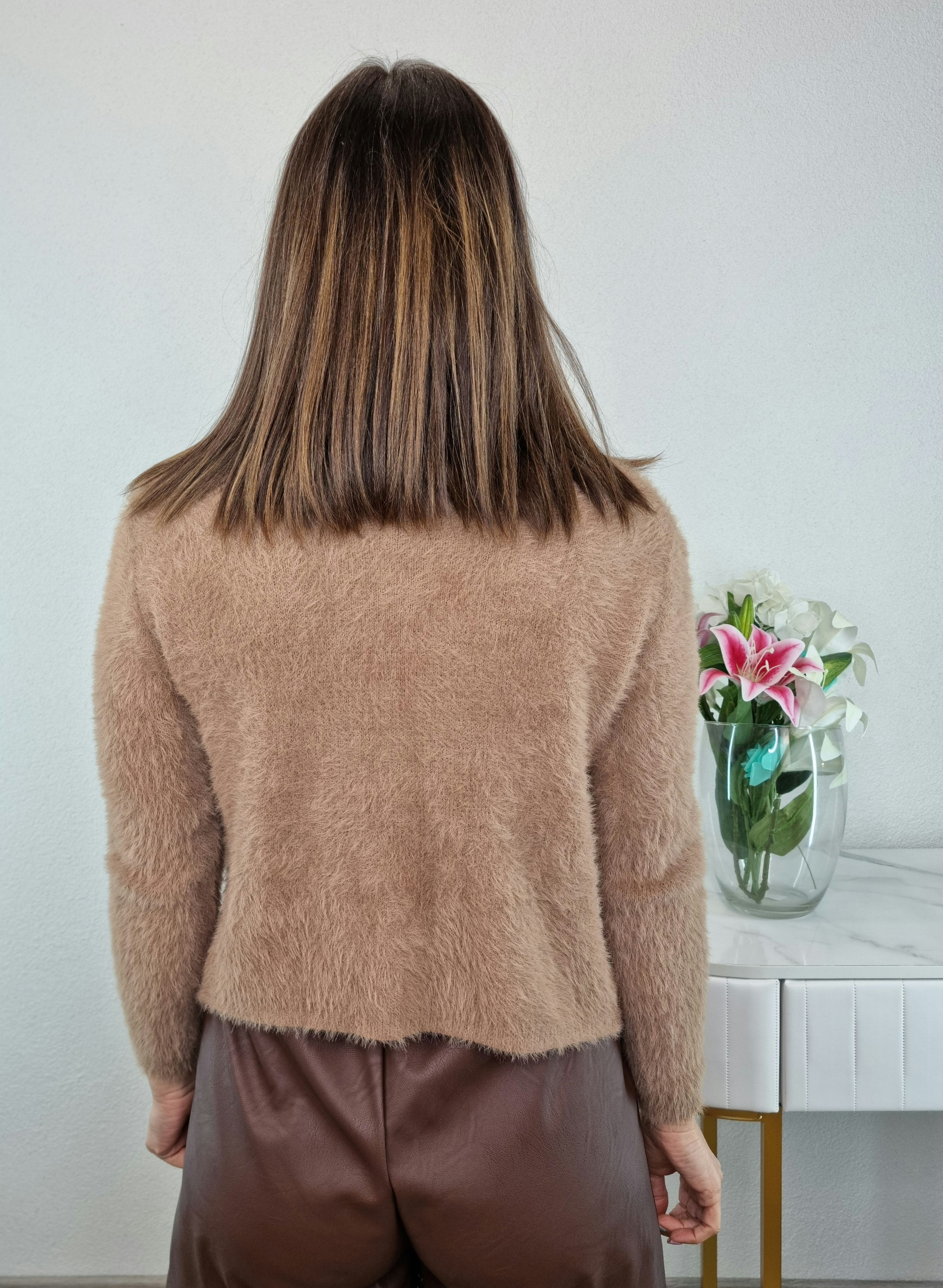 CARDIGAN PELUCHE CAMMELLO