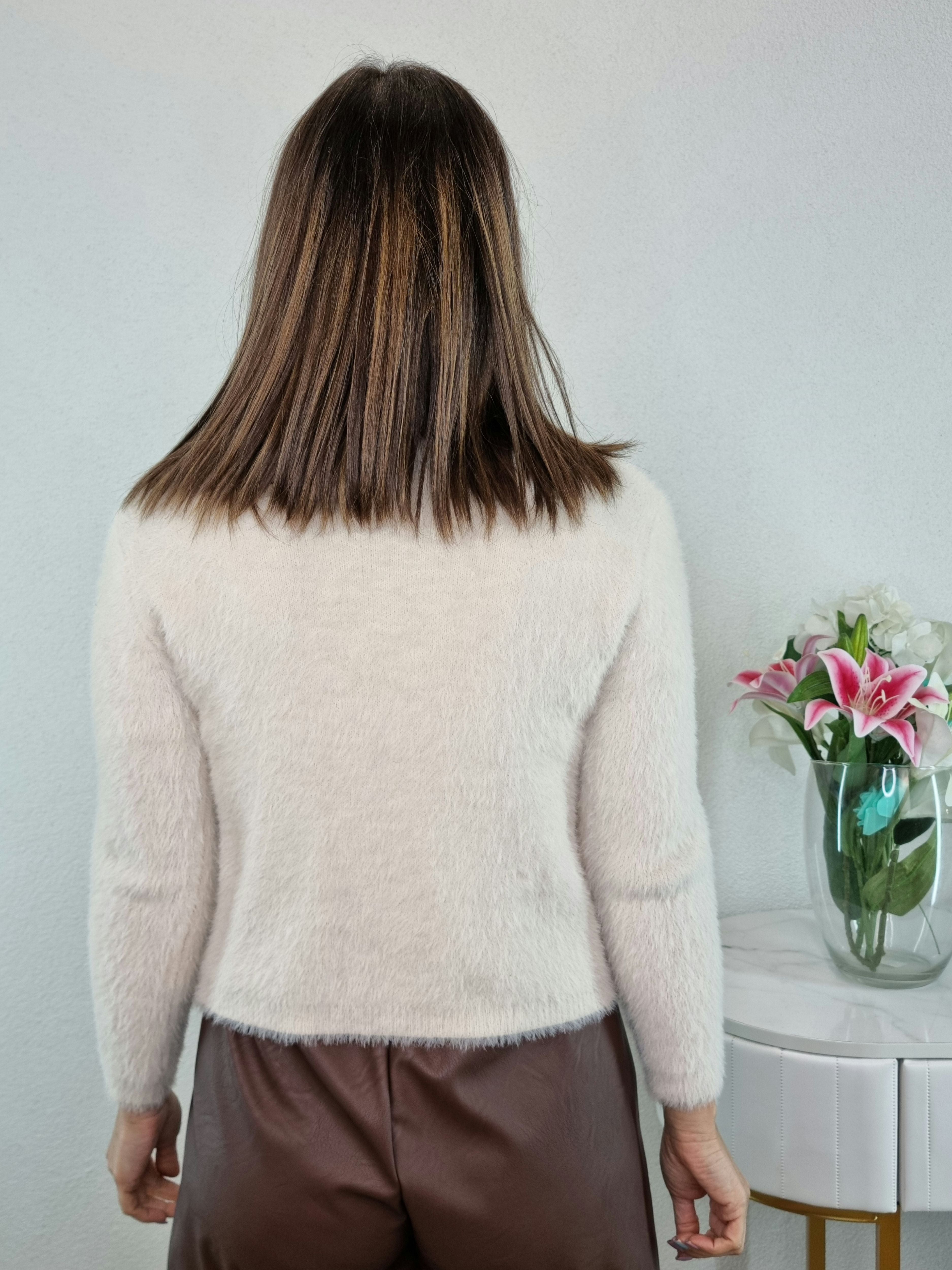 CARDIGAN PELUCHE PANNA