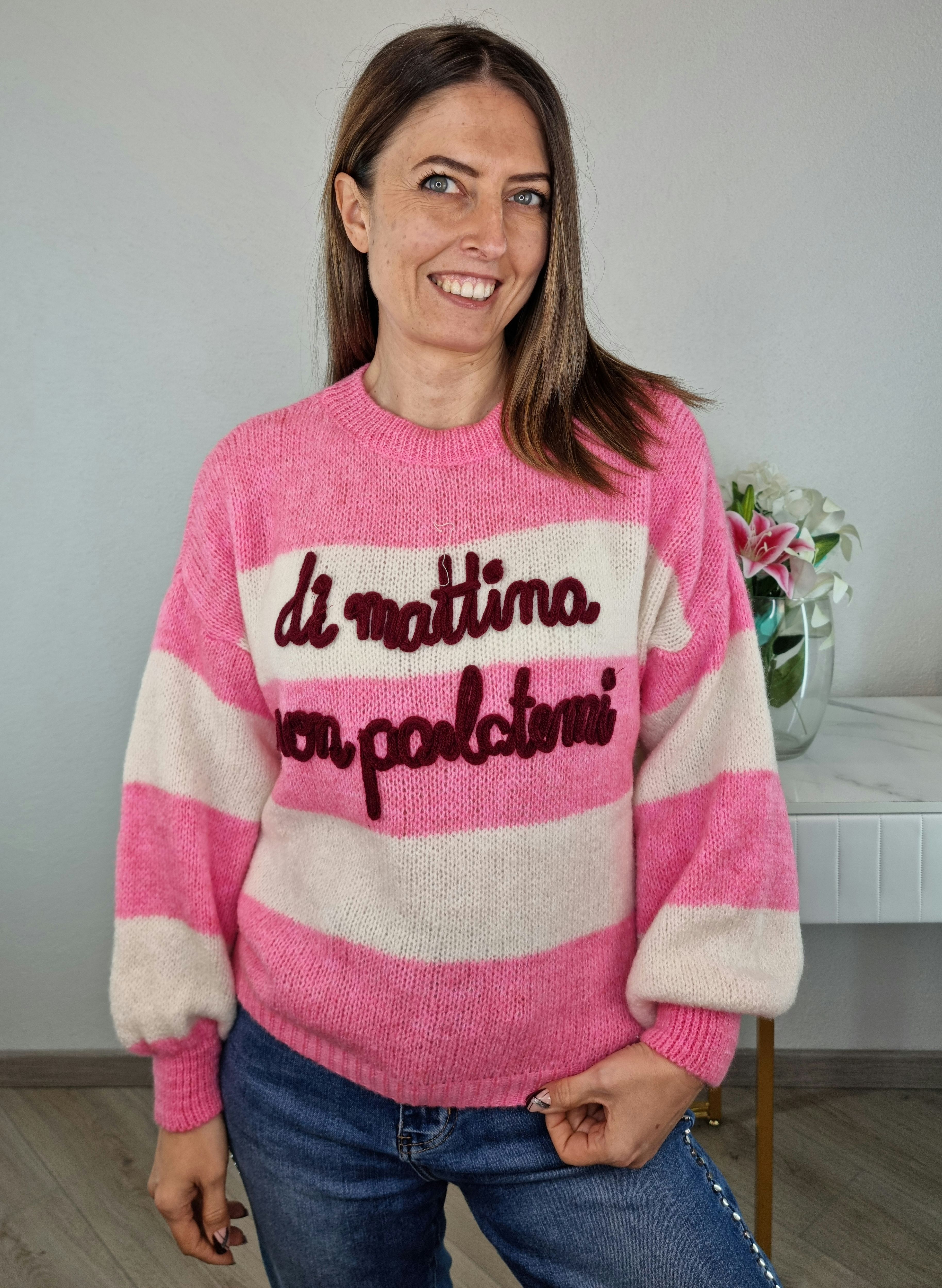 PULL NON PARLATEMI FUCSIA