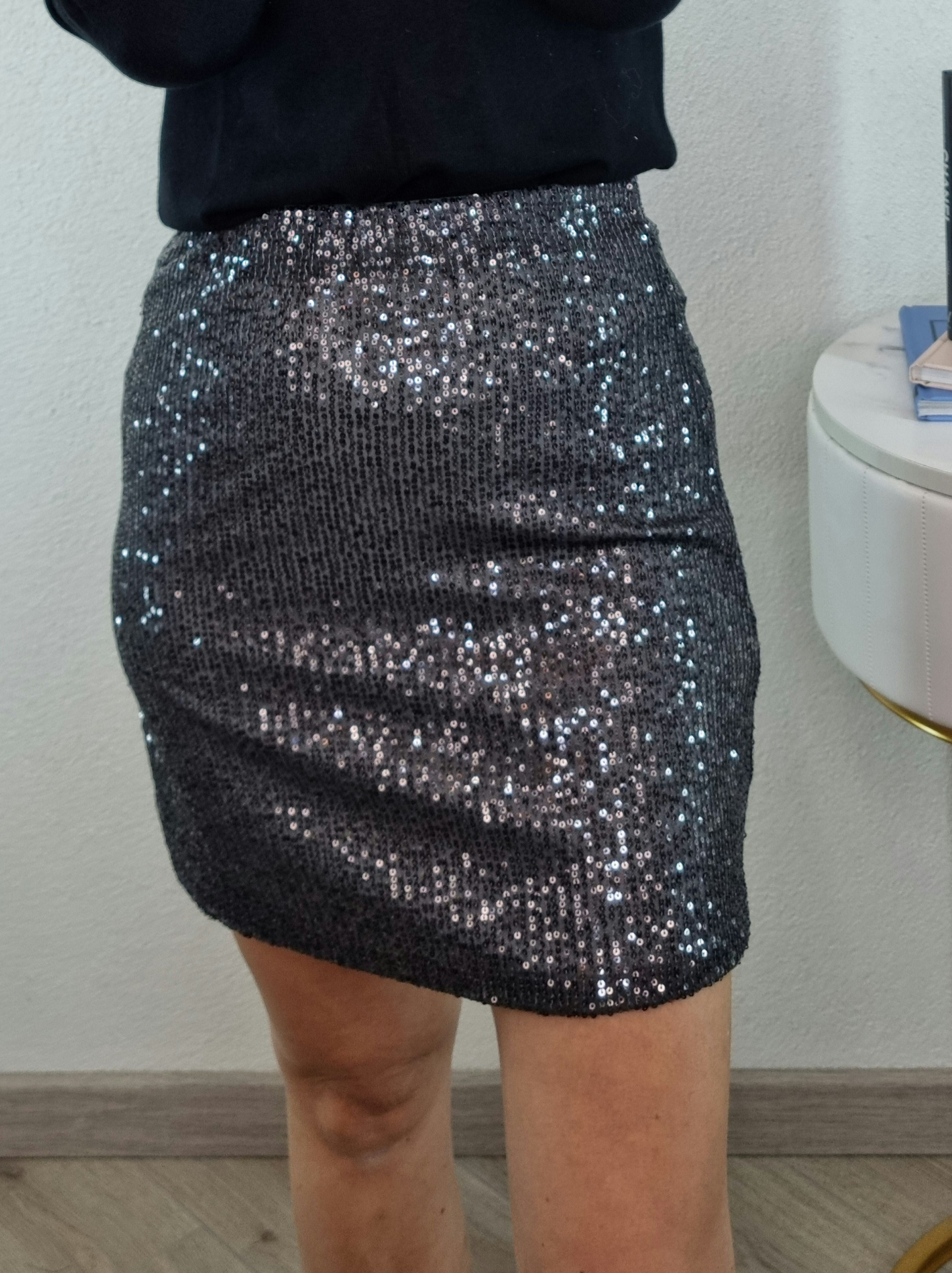 GONNA PAILLETTES ARGENTO