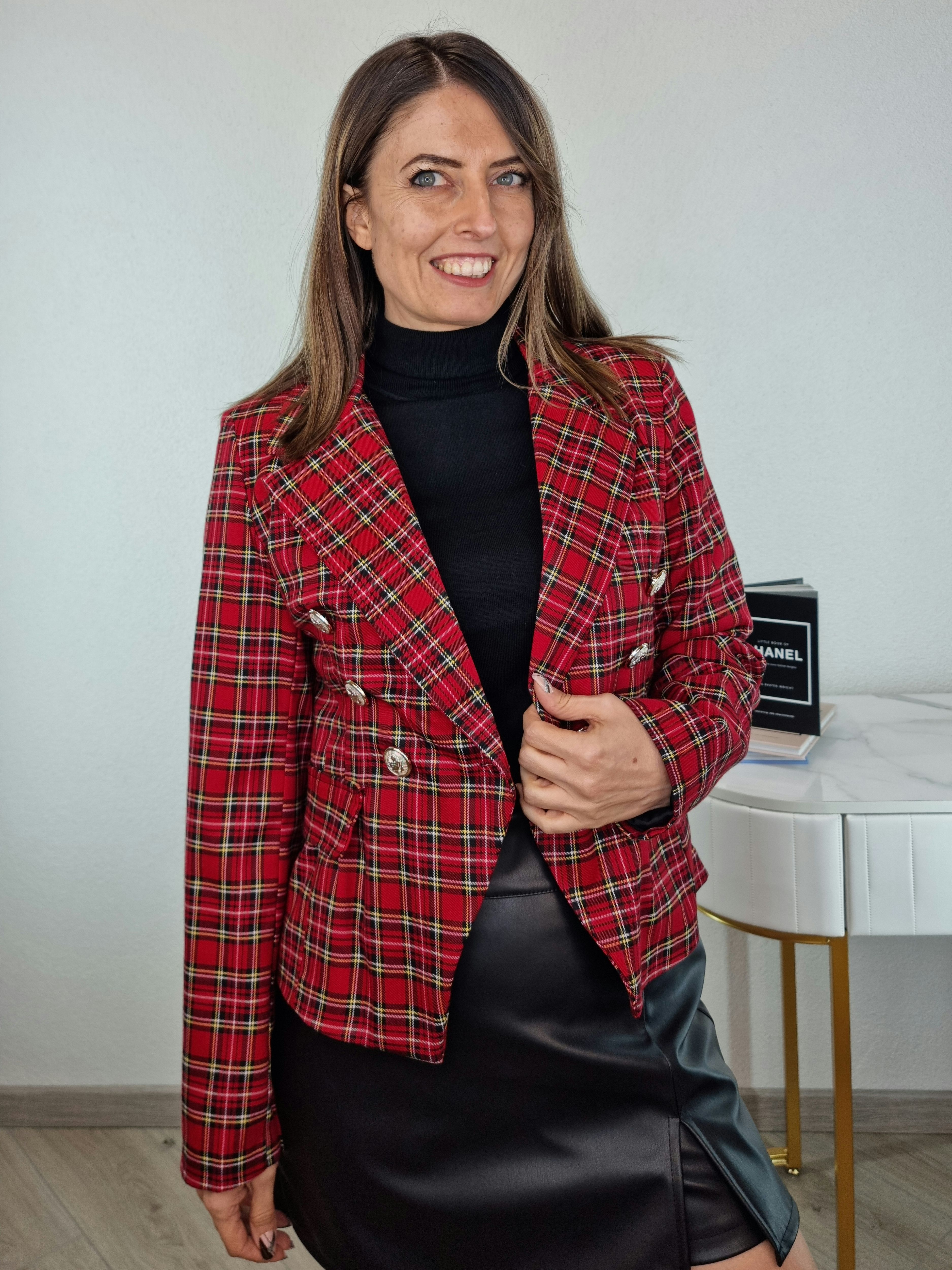 BLAZER TARTAN ROSSO