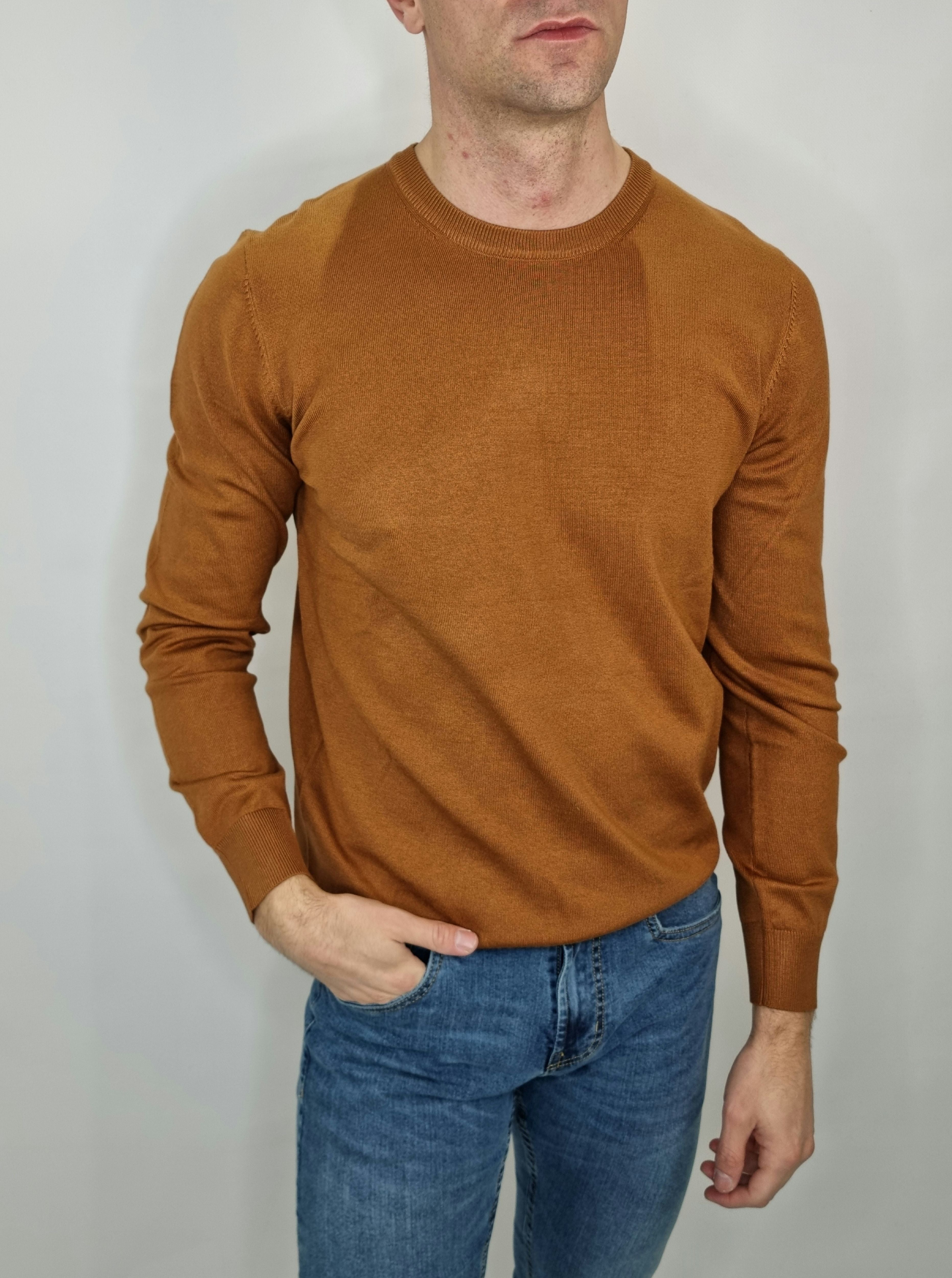 Pull uomo helios art.730001 cannella