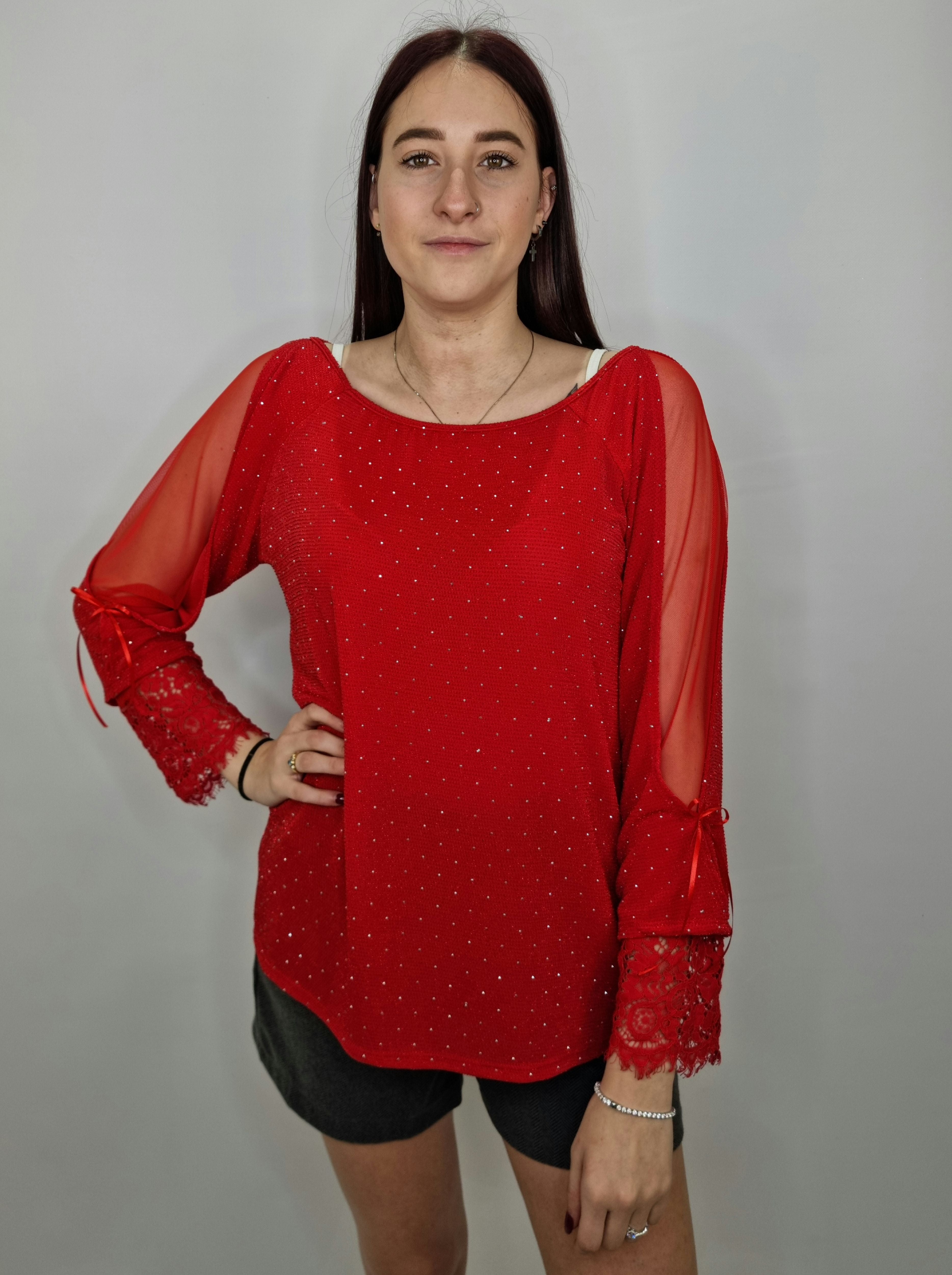 BLUSA TULLE ROSSA