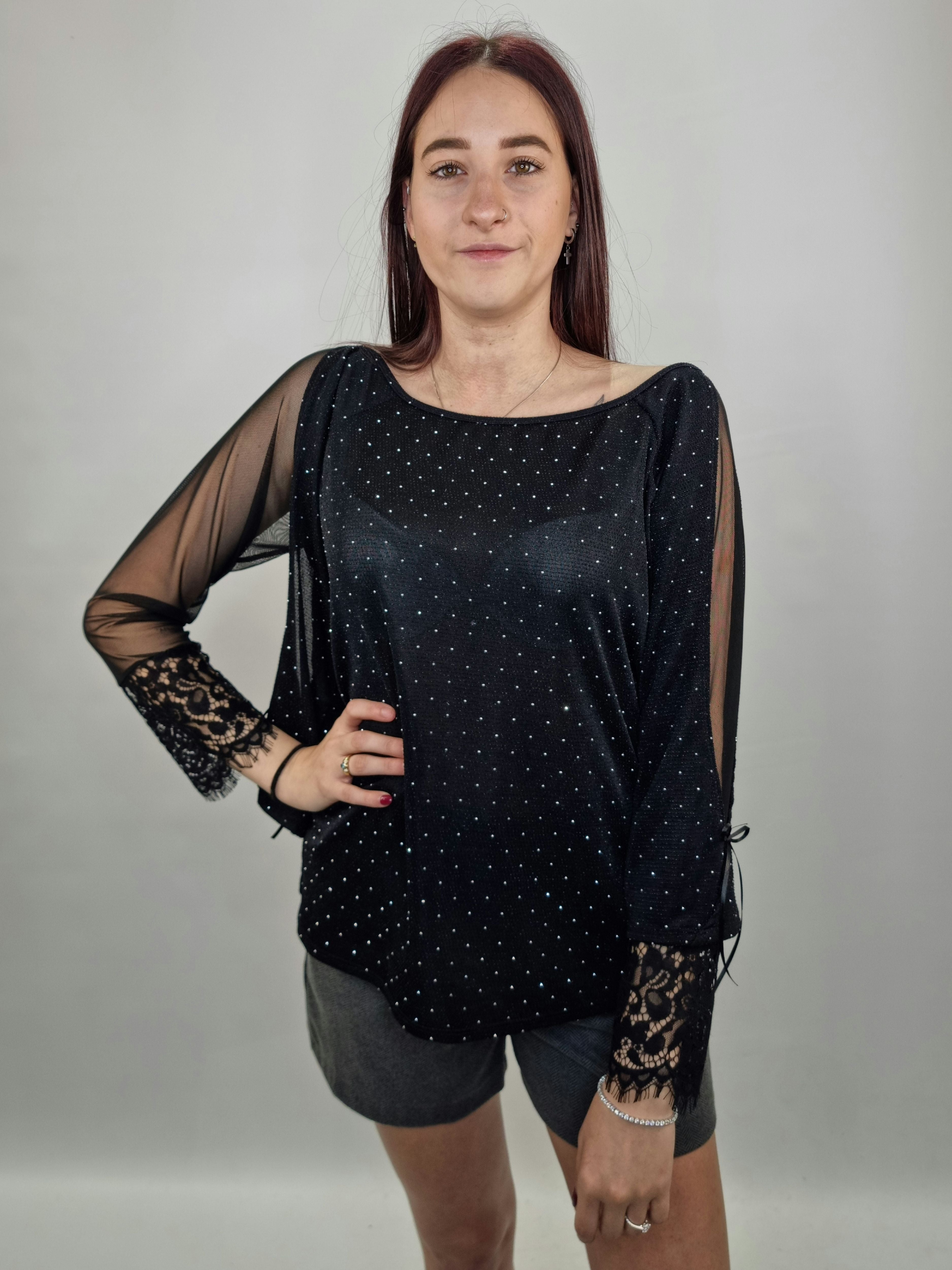 BLUSA TULLE NERO