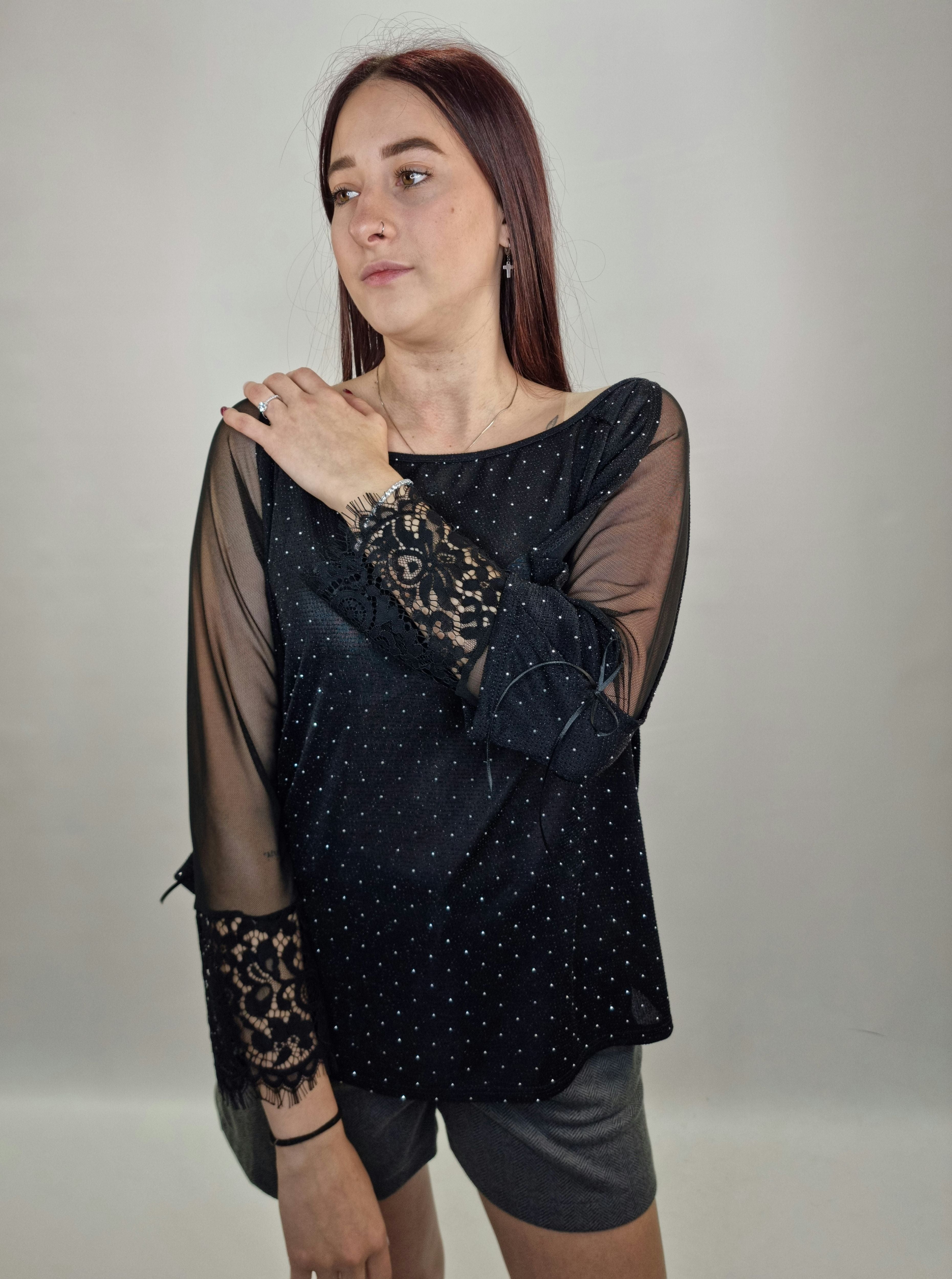 BLUSA TULLE NERO