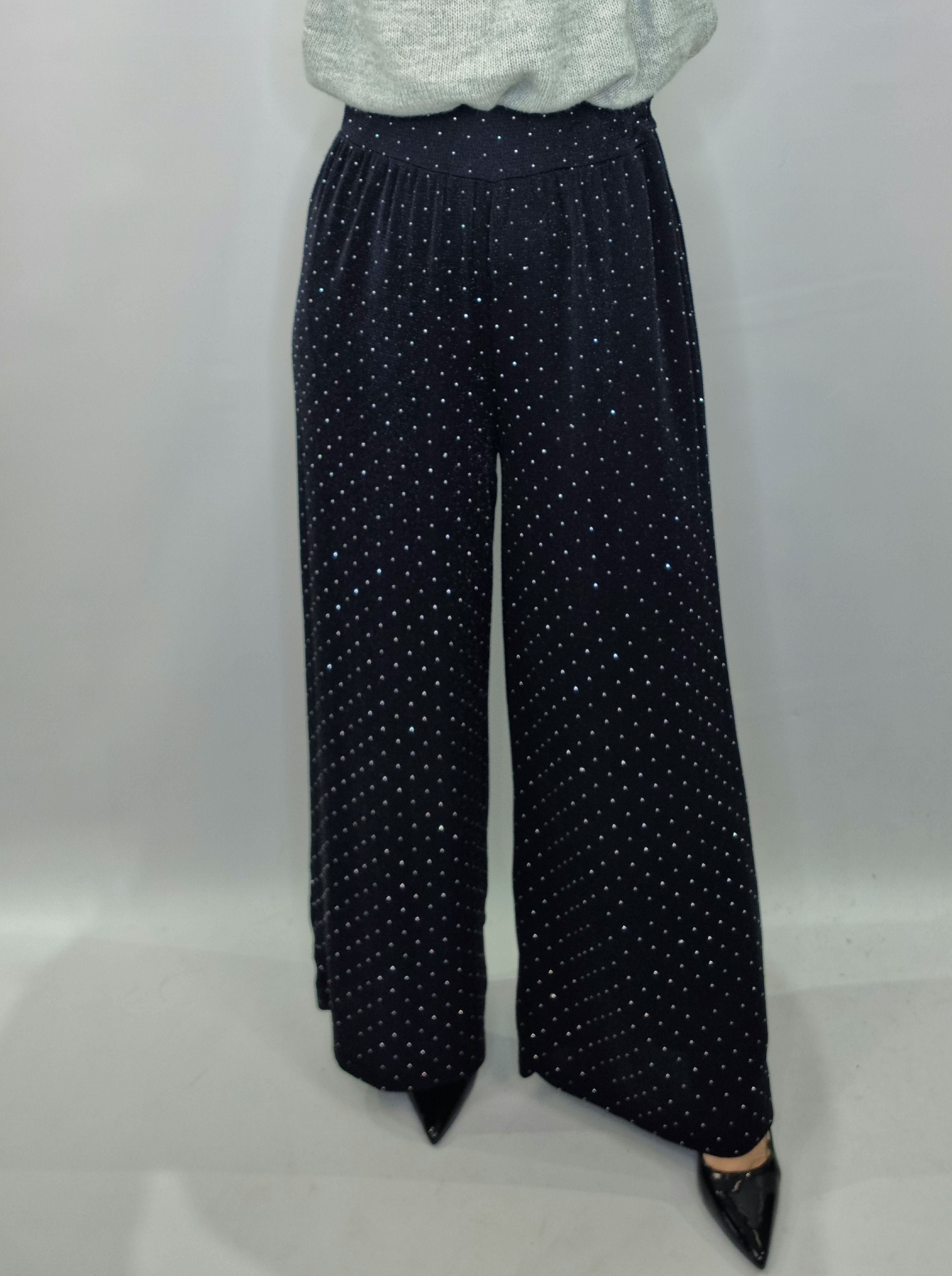 PANTALONE BRILLANTINI NERO