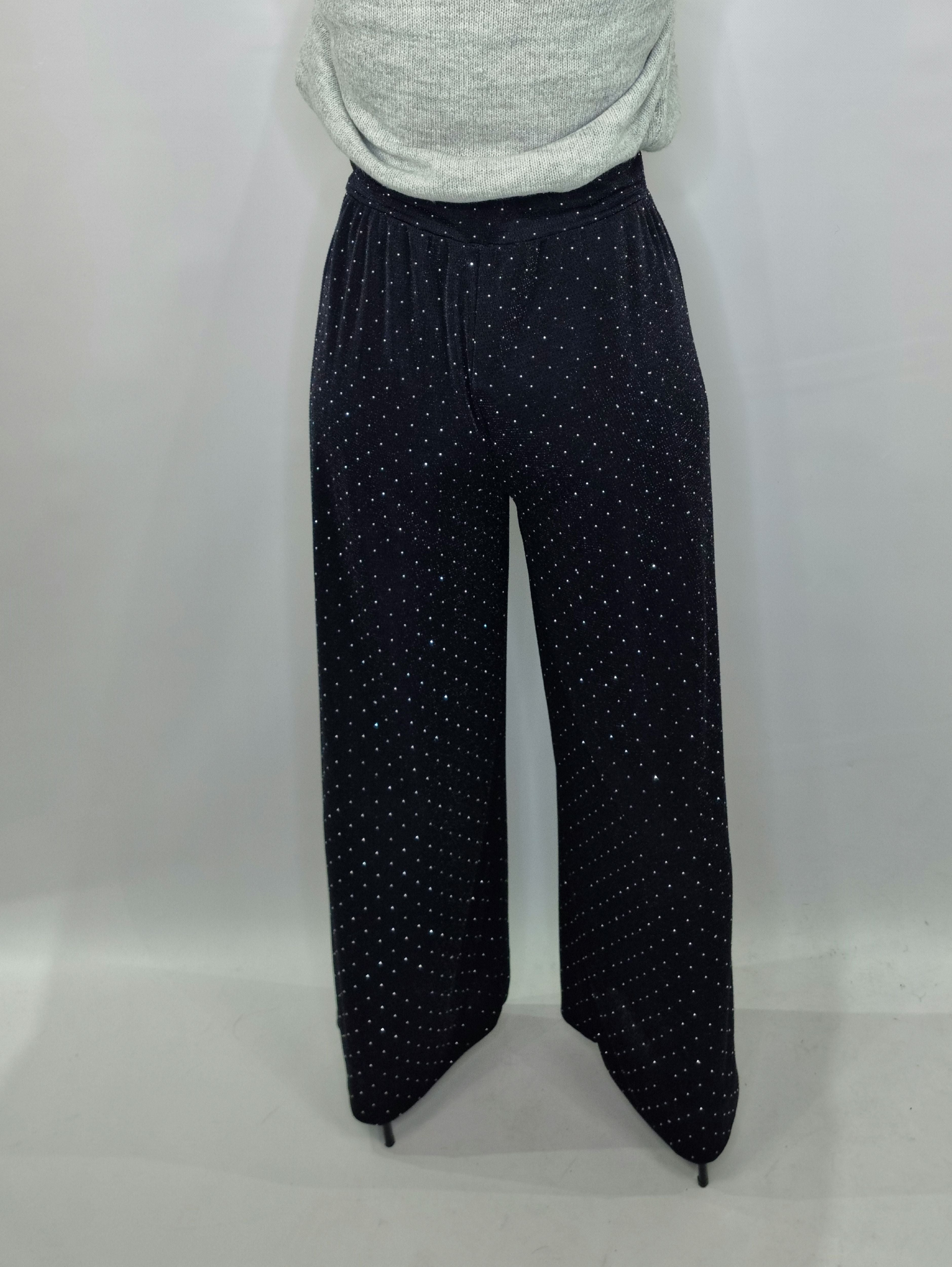 PANTALONE BRILLANTINI NERO