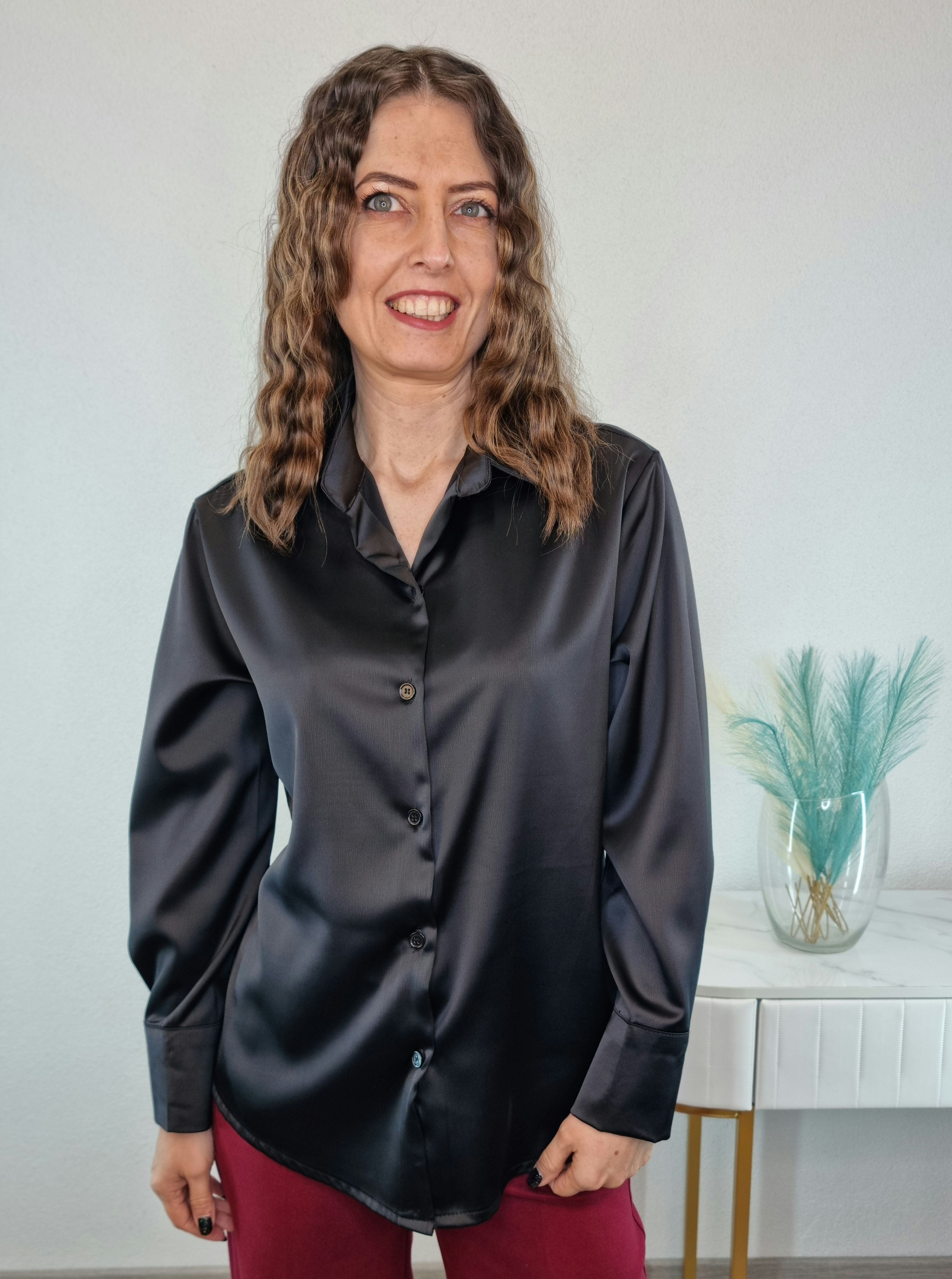 CAMICIA SATINATA NERA