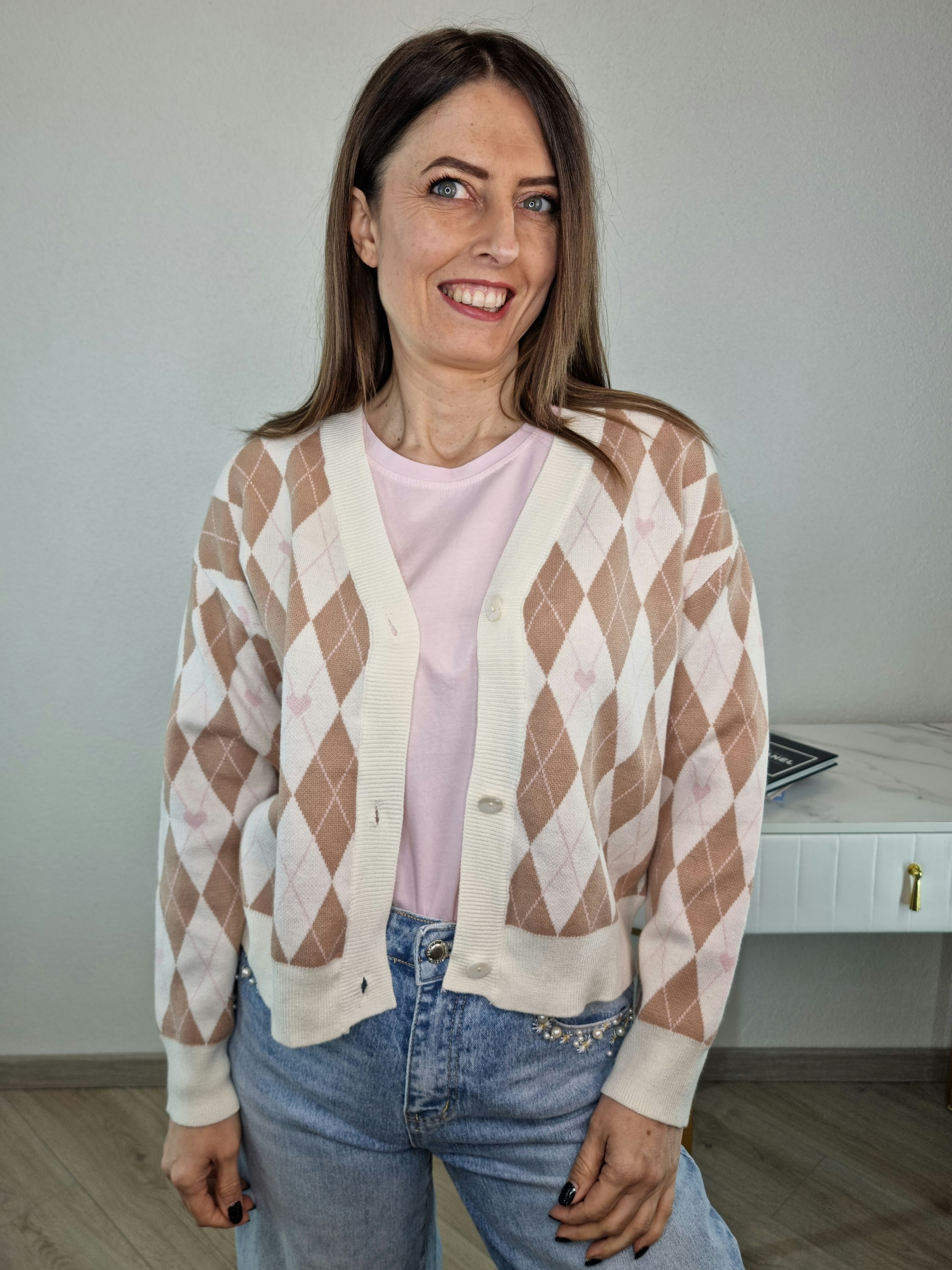 CARDIGAN ROMBI FANGO