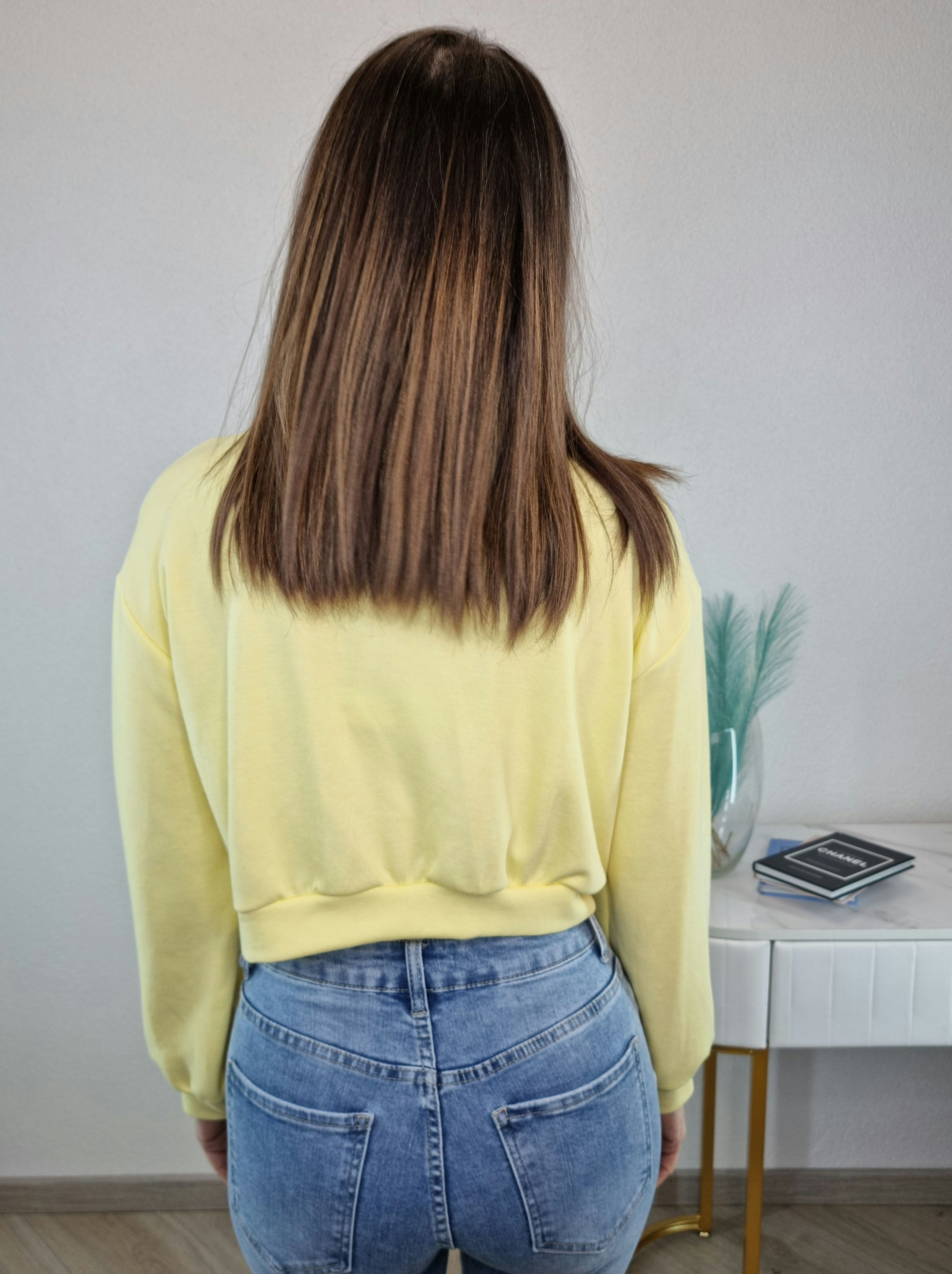 FELPA CROP GIALLA