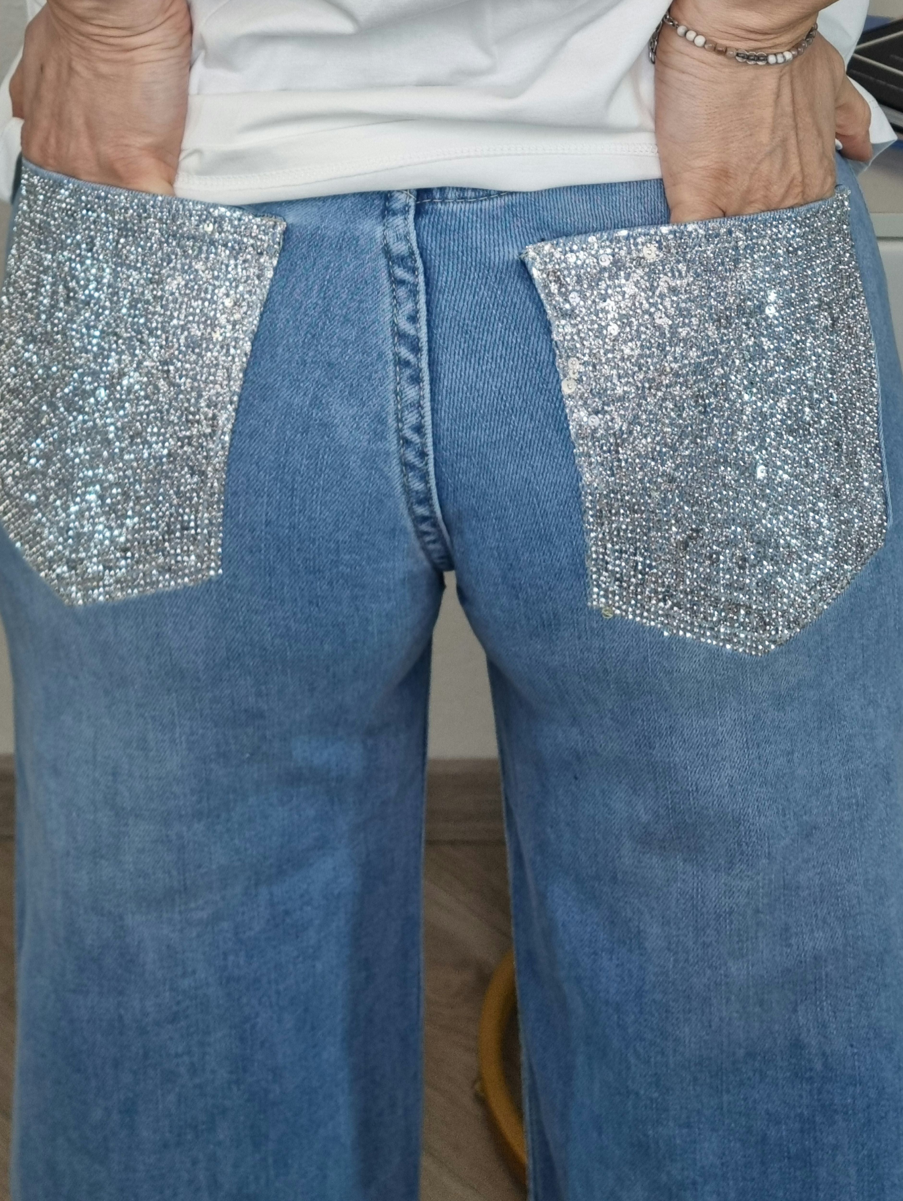 JEANS TASCA STRASS