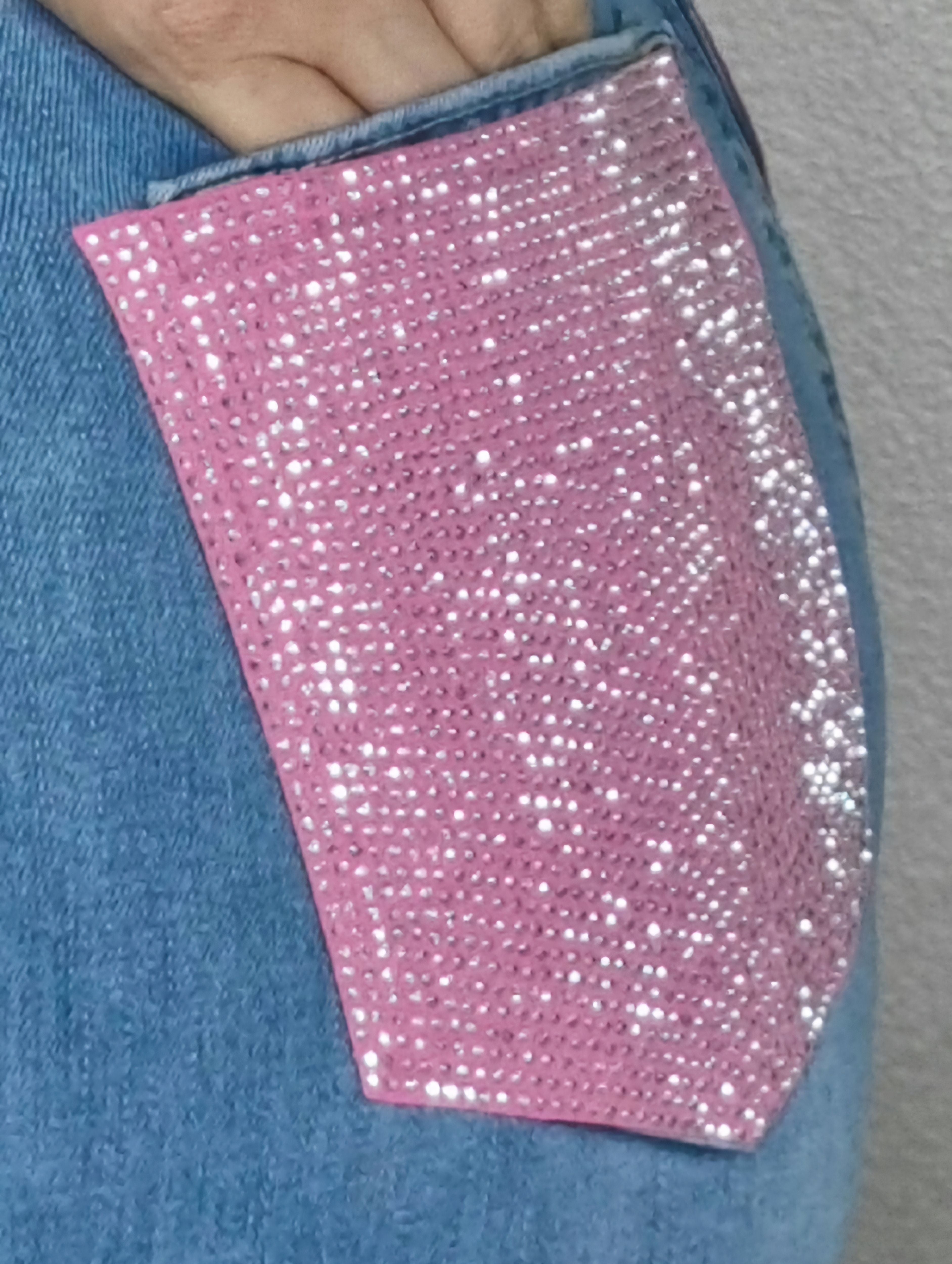 JEANS TASCA STRASS ROSA