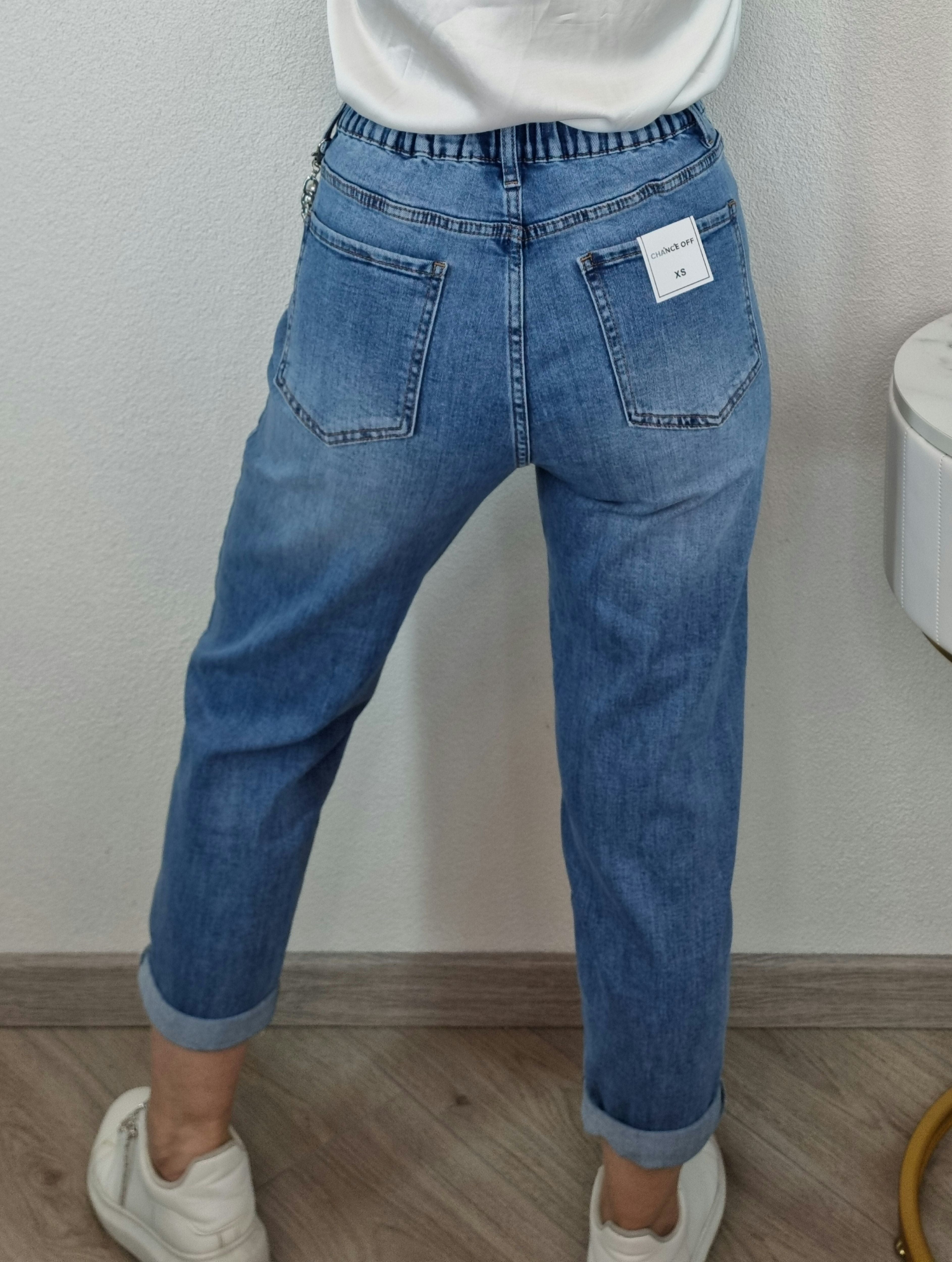 JEANS PERLA AZZURRO