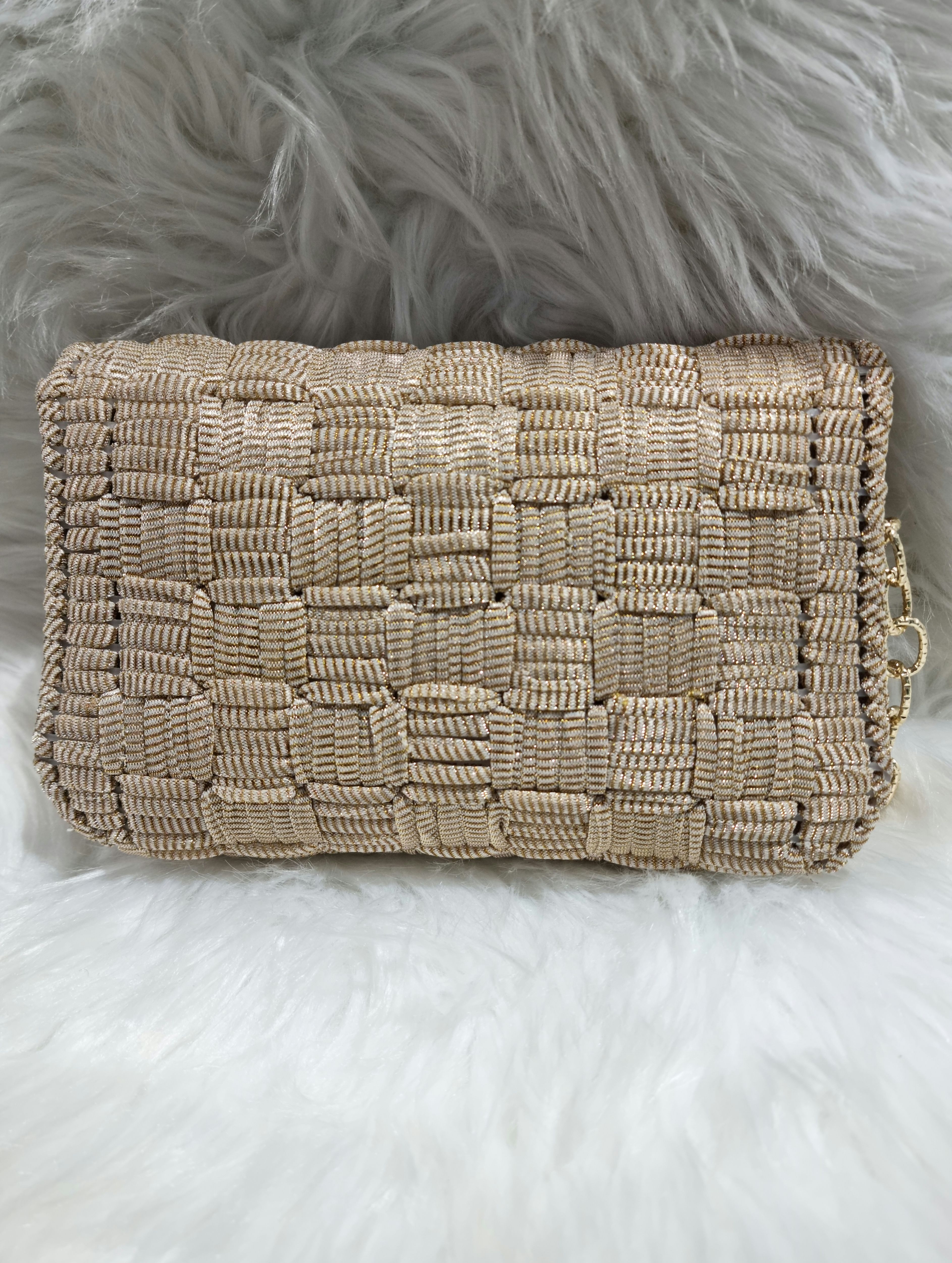 POCHETTE HANDEMADE LUREX ORO