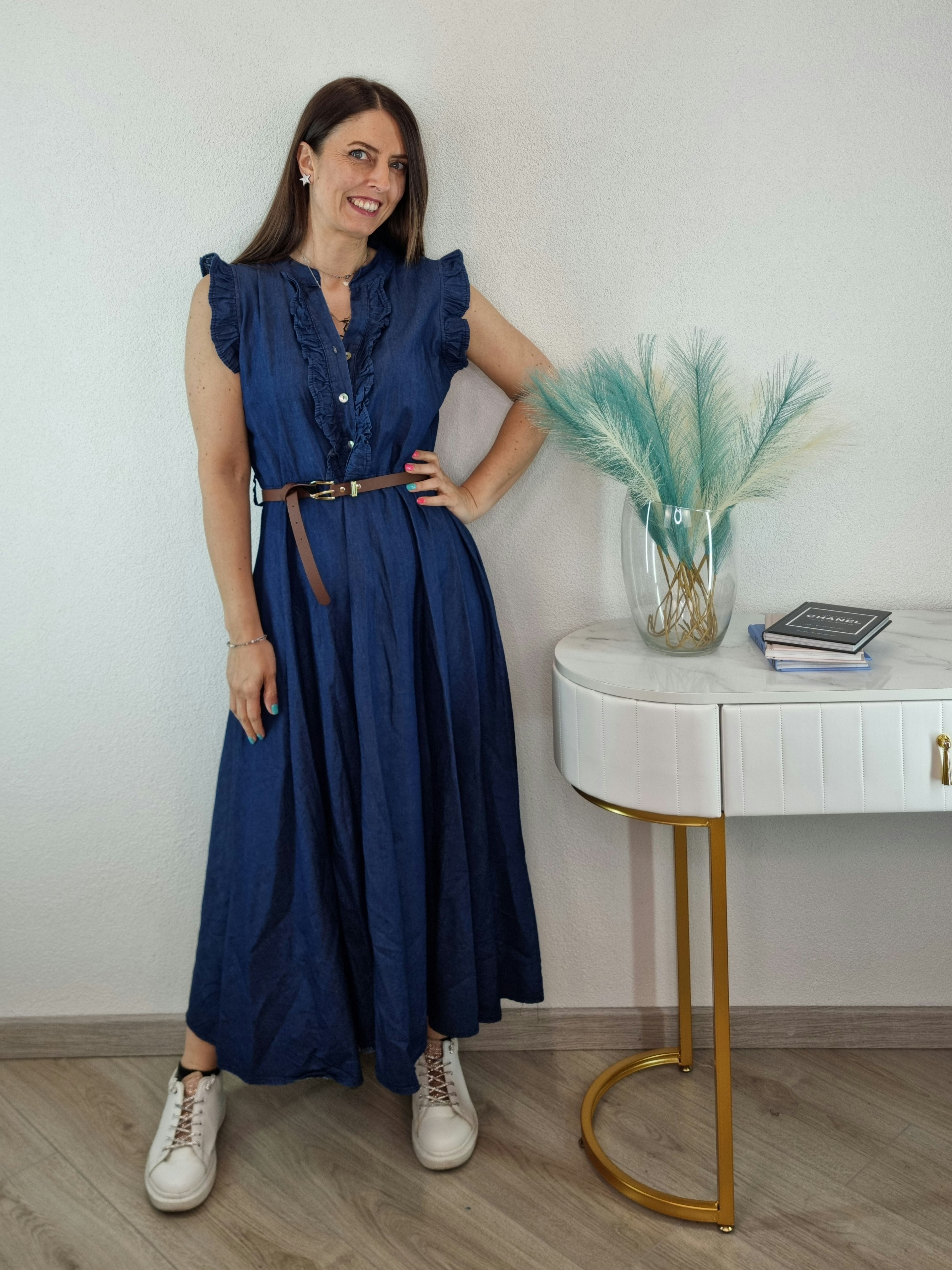 ABITO DENIM ROUGE LUNGO