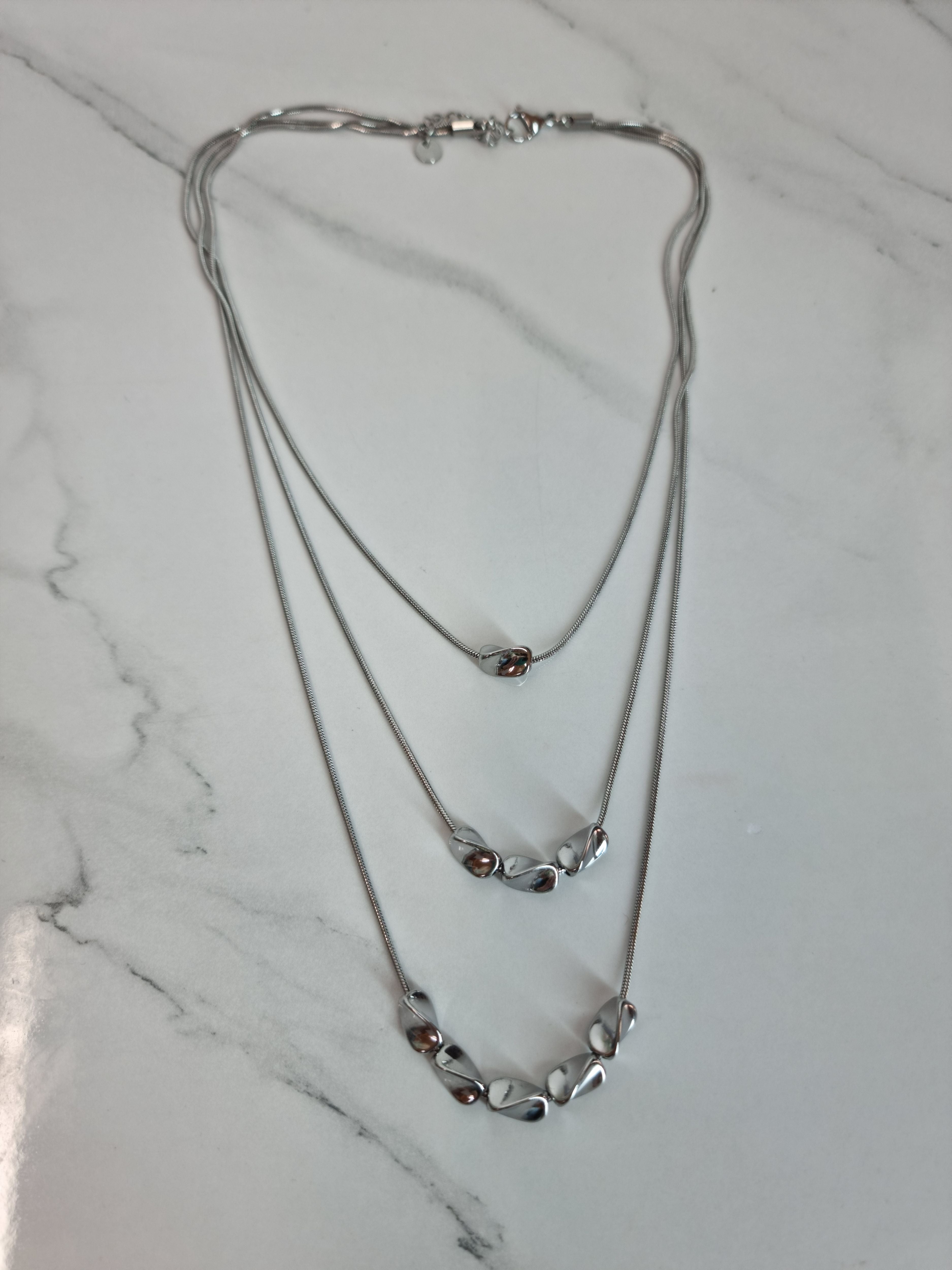 COLLANA TRIS ARGENTO