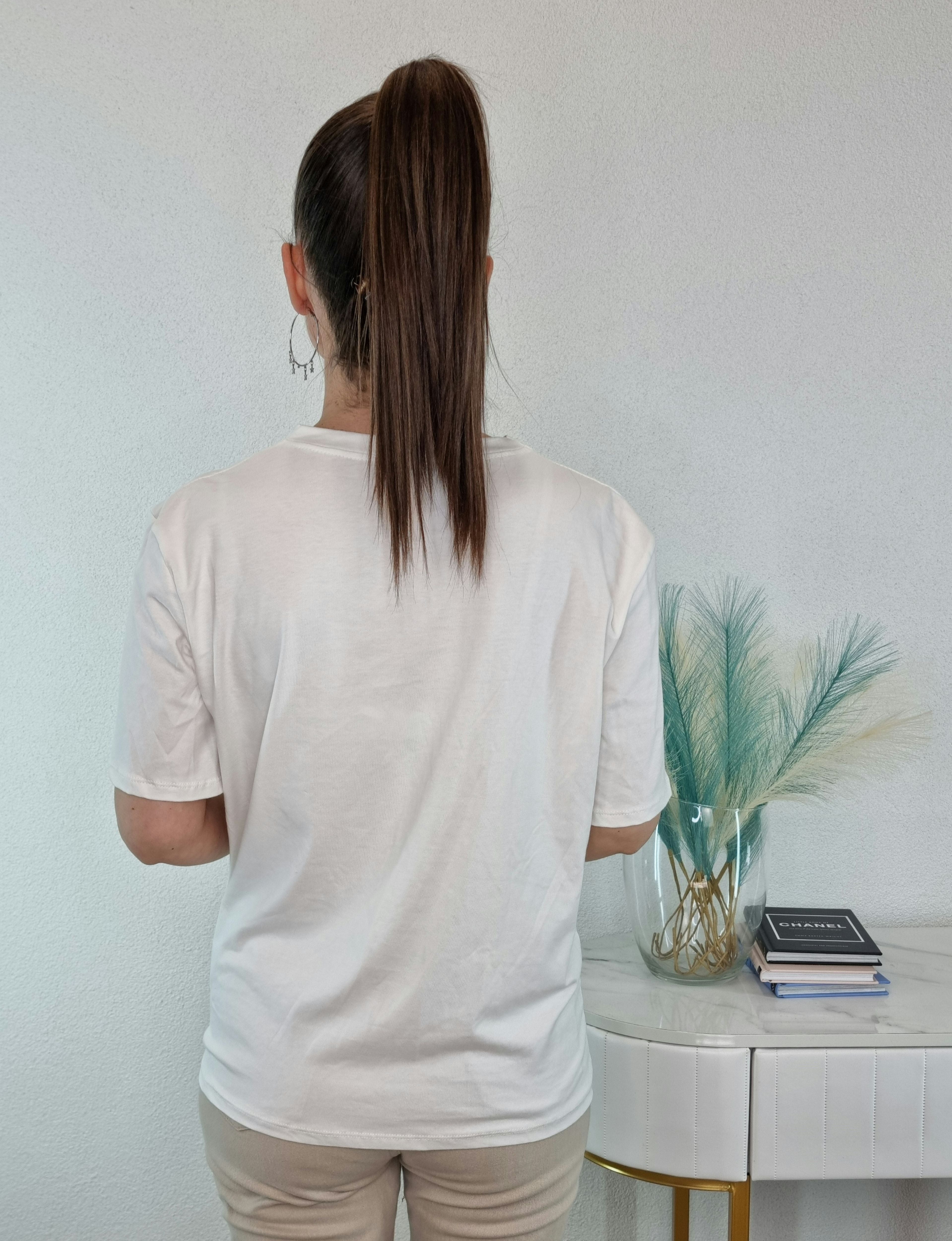 T-SHIRT PAILLETTES BIANCA