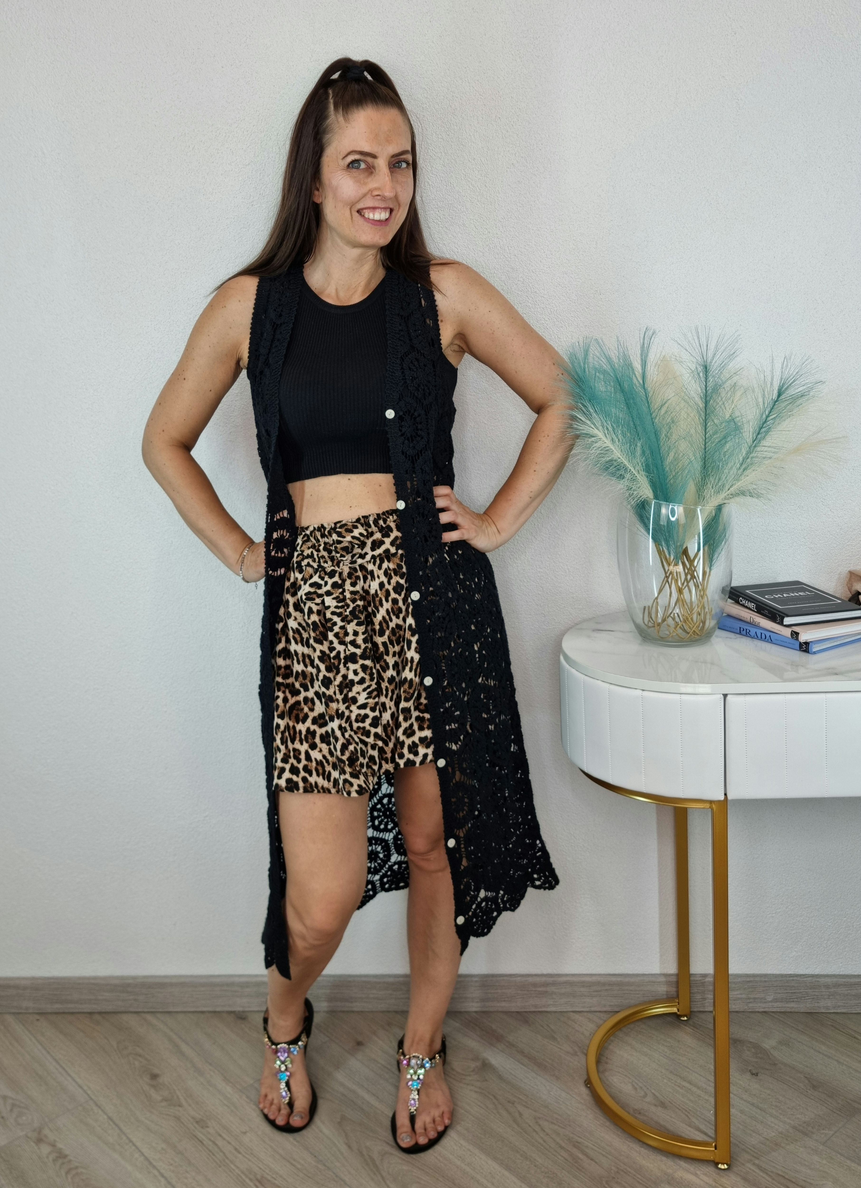 GILET/ABITO CROCHET NERO