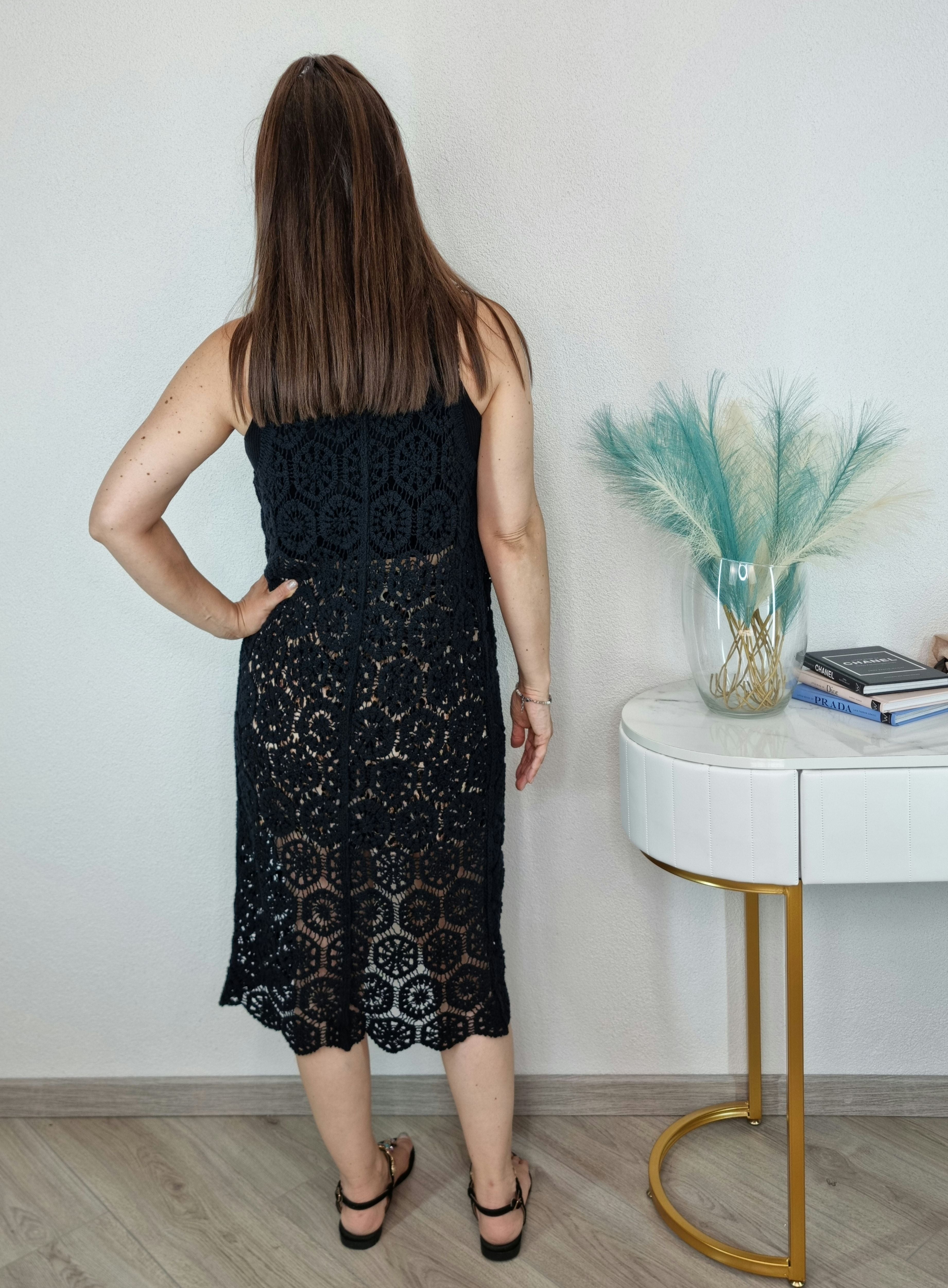 GILET/ABITO CROCHET NERO