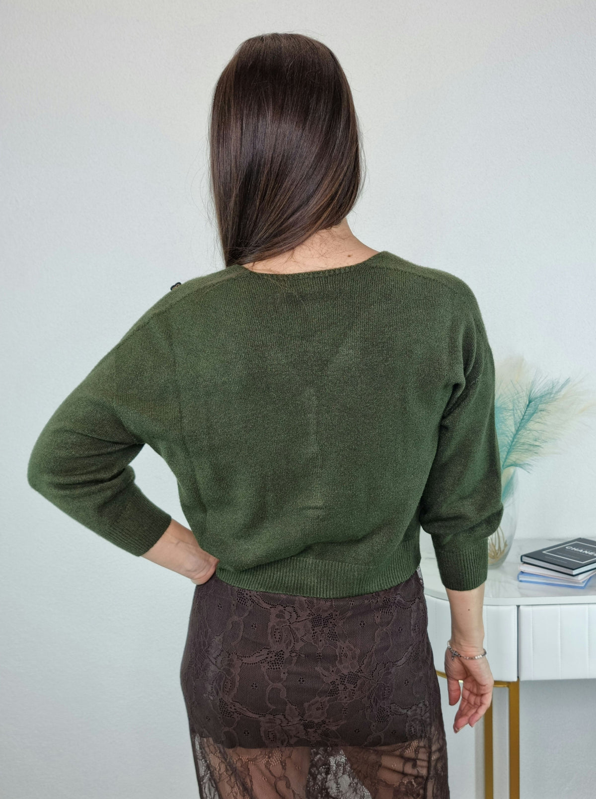 CARDIGAN MILITARY VERDE CIVICO