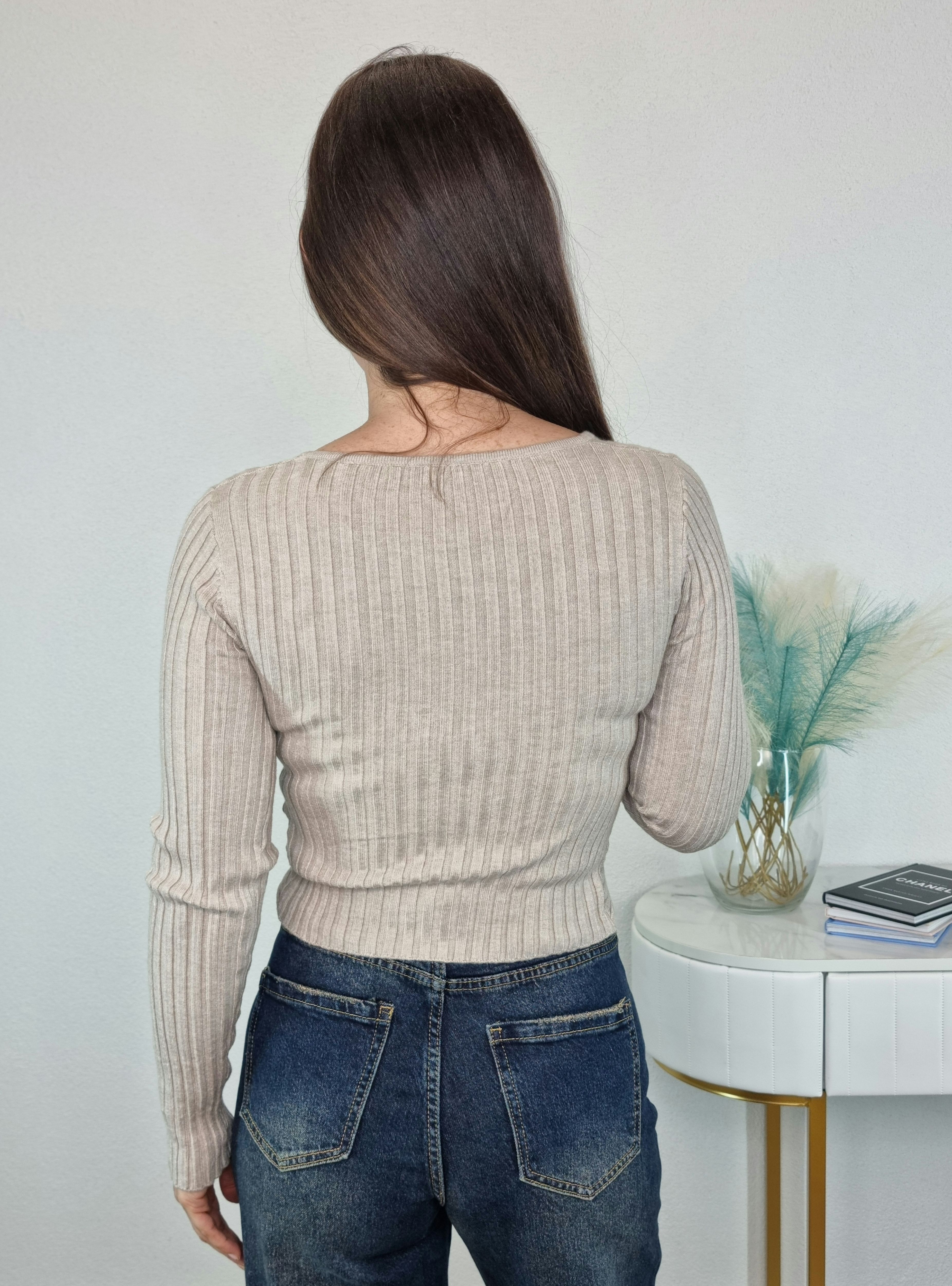 PULL INCROCIO TAUPE