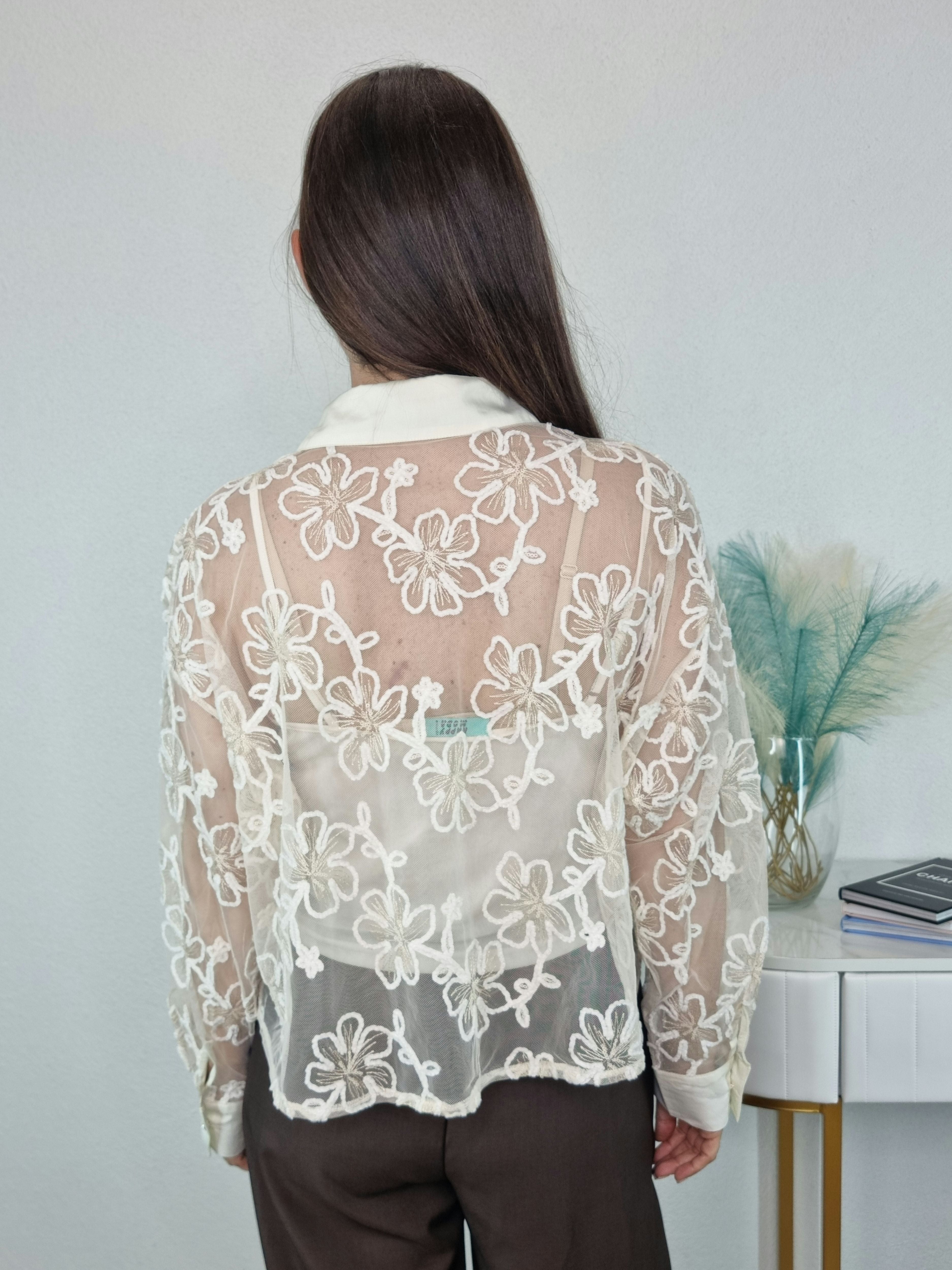 CAMICIA RICAMO PANNA