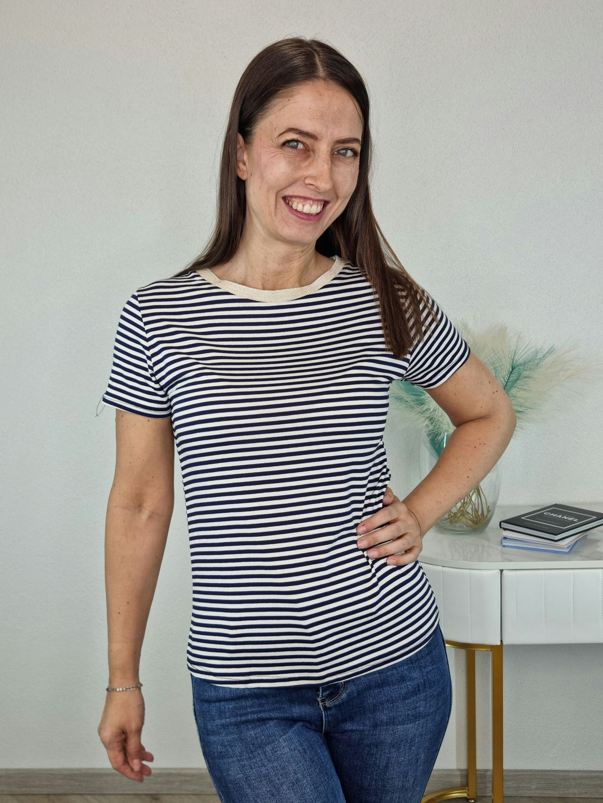 T-SHIRT RIGHE BLU