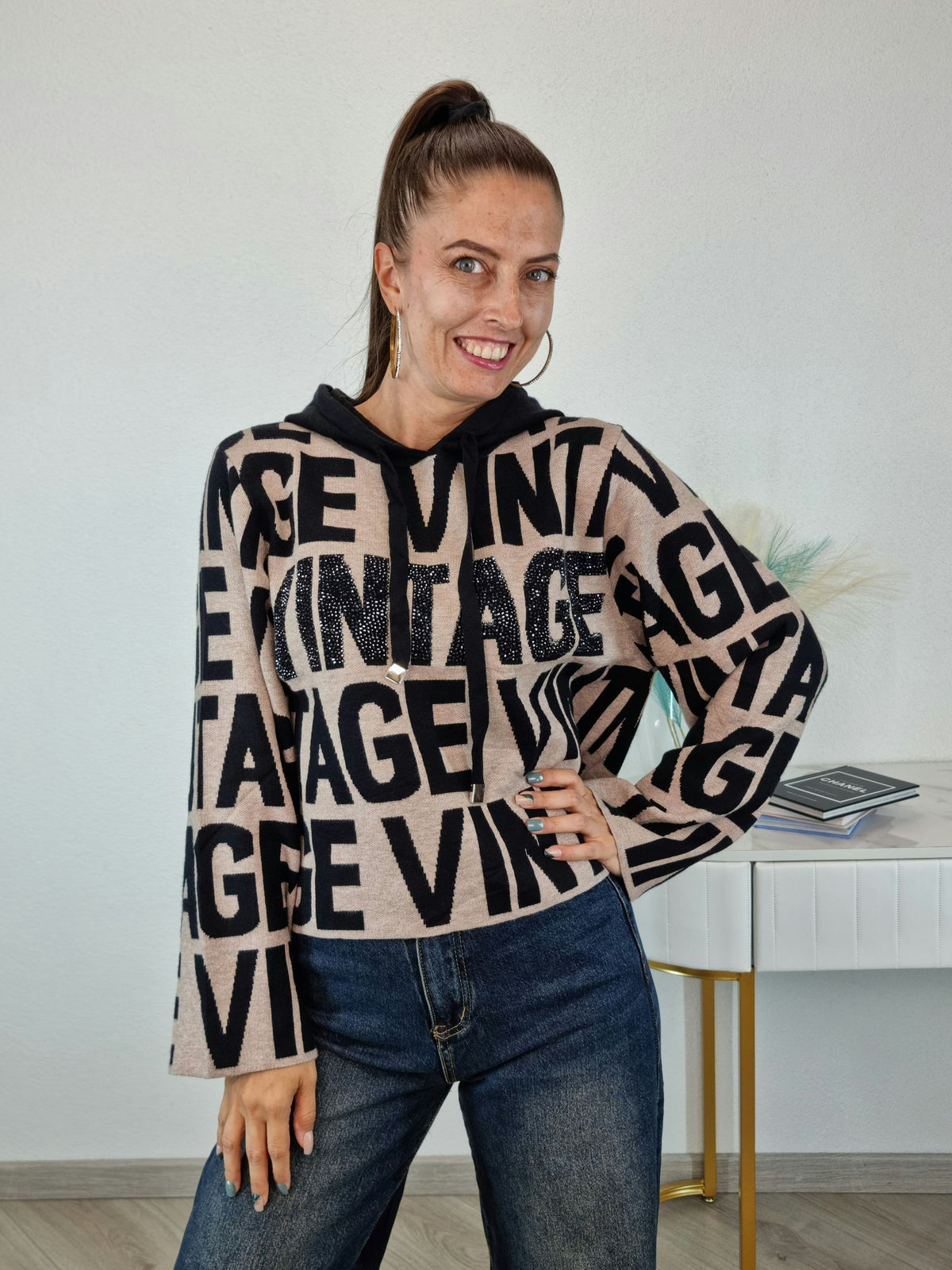 PULL VINTAGE STRASS