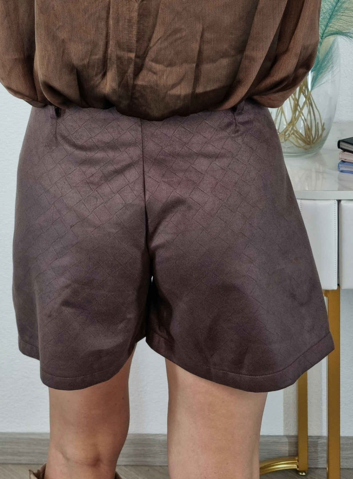 SHORT SCAMOSCIATO MORO