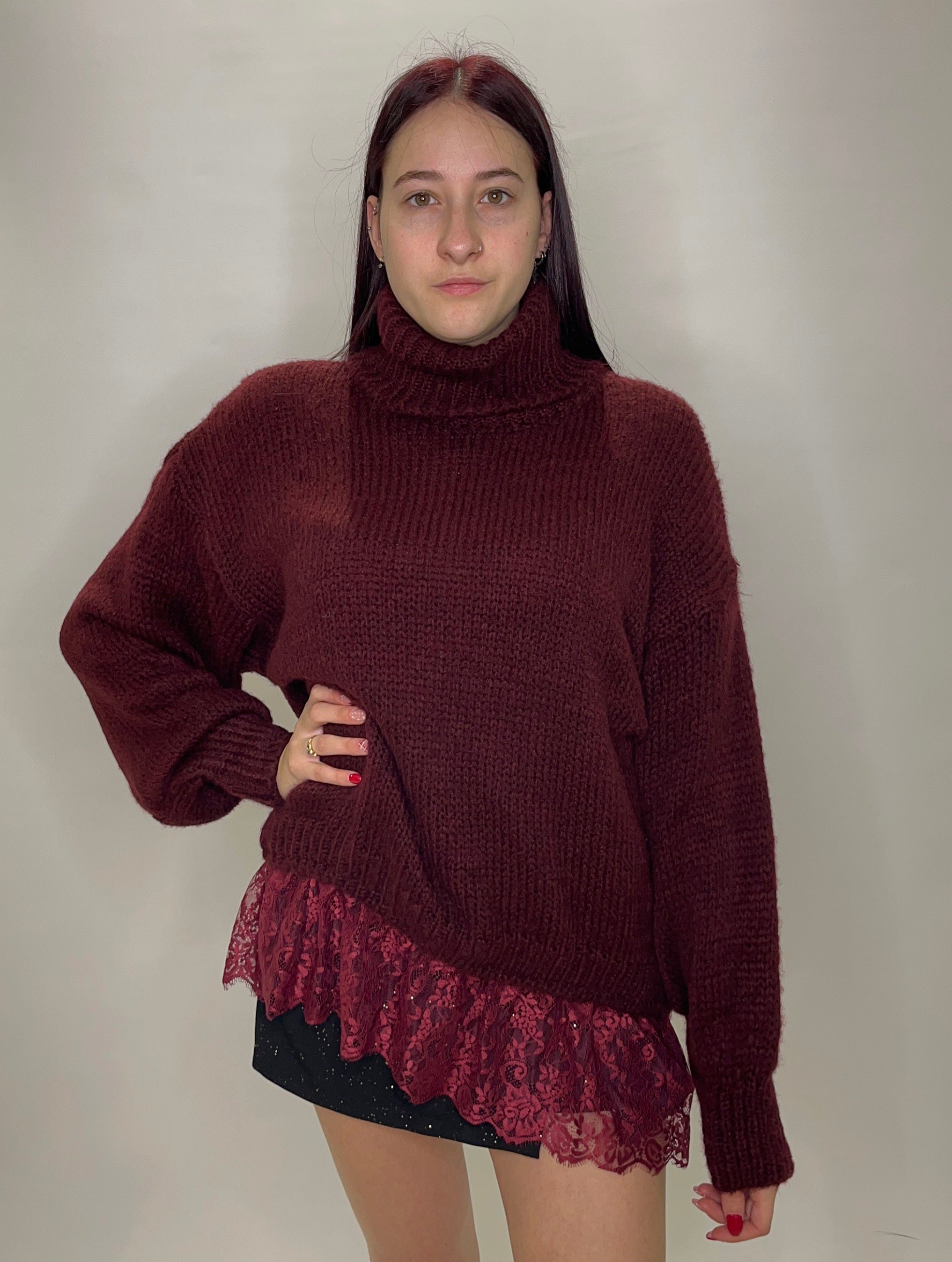 PULL PIZZO BORDEAUX