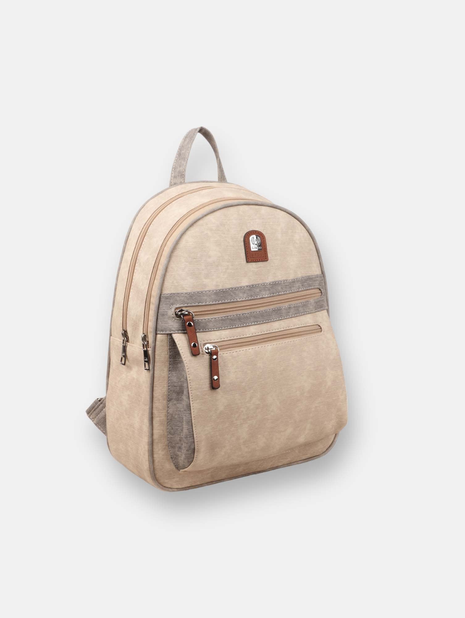Zaino zip beige