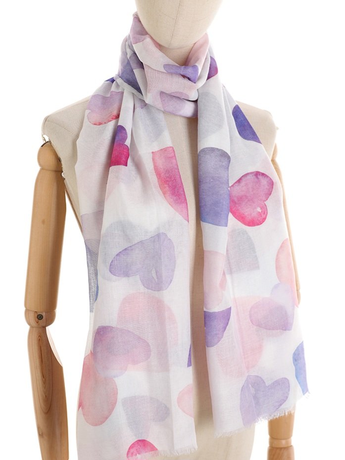 Pashmina cuori (vari colori)