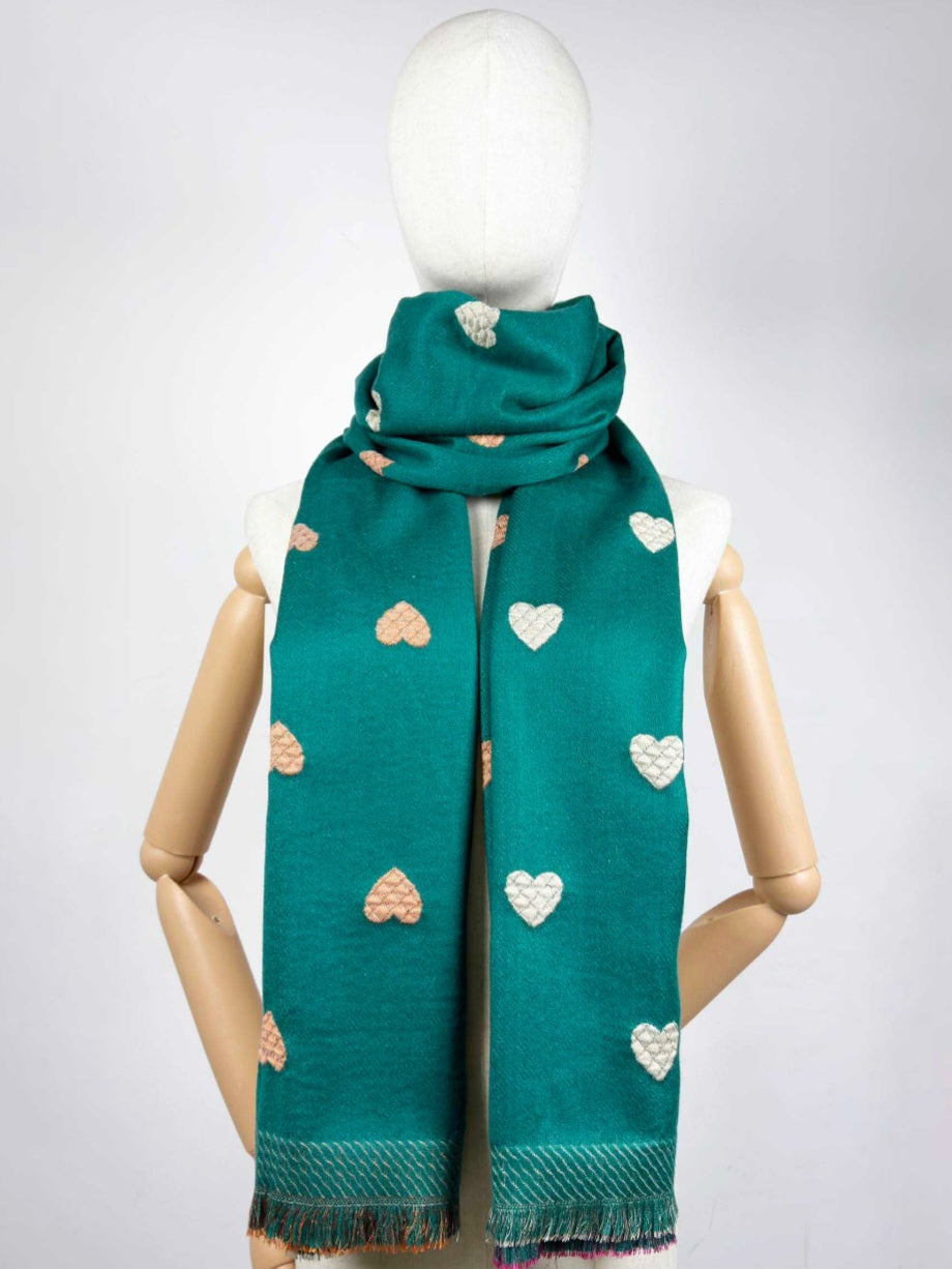 Sciarpa cuoricini verde