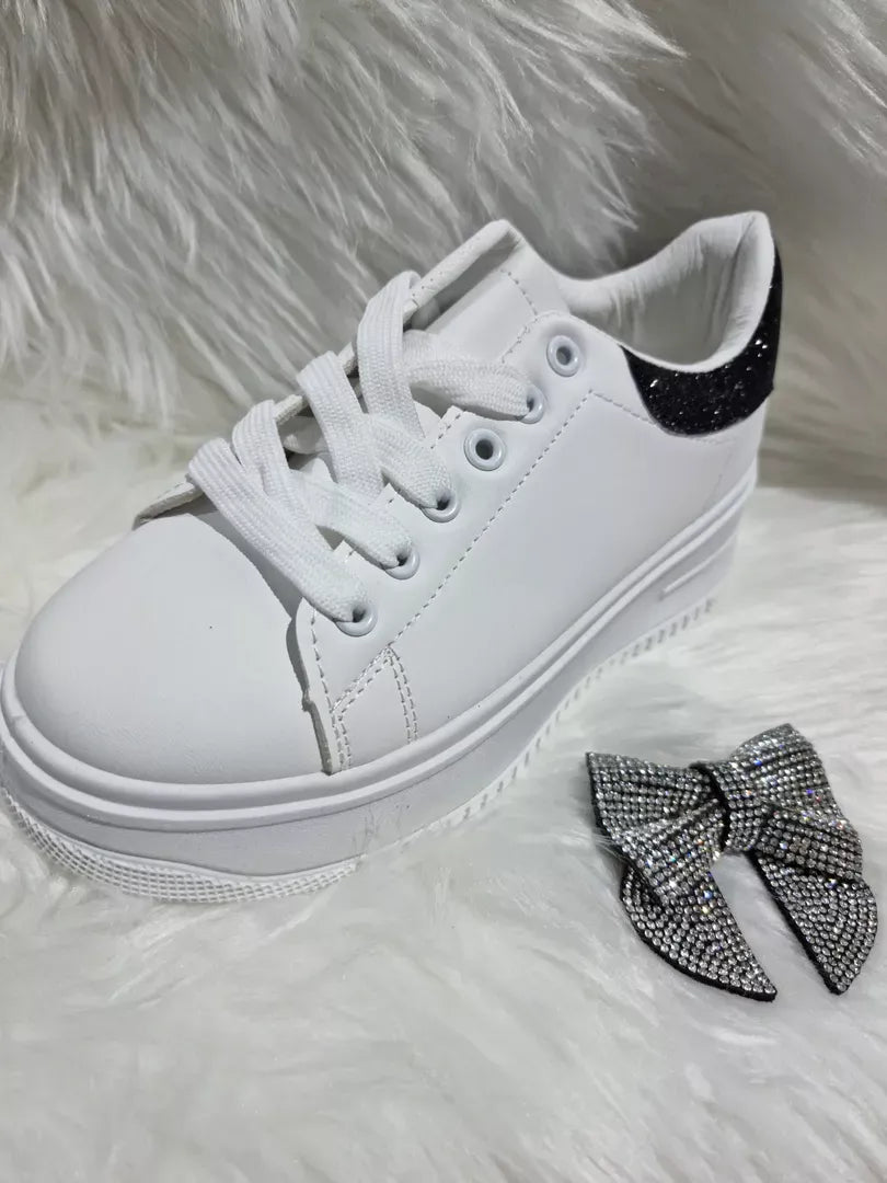 sneakers bianche lurex