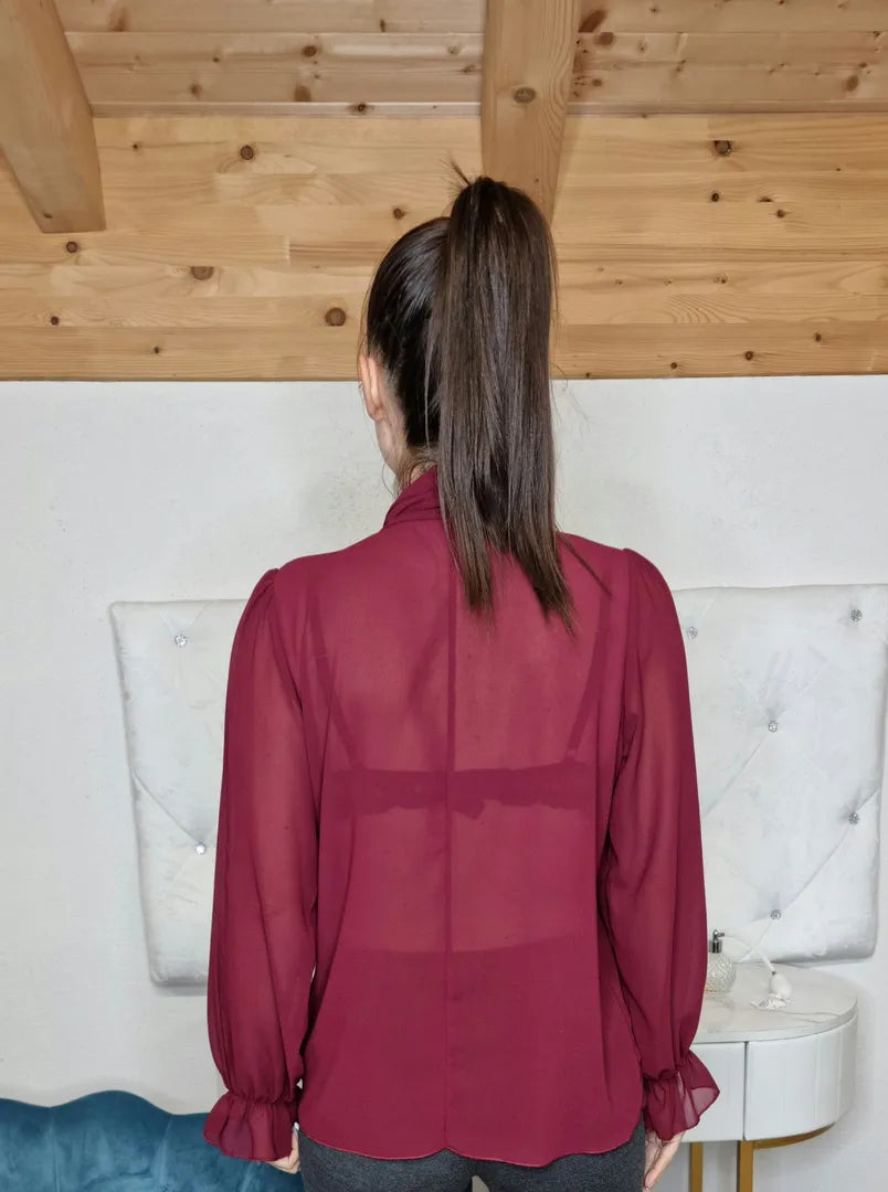 Blusa foulard bordeaux