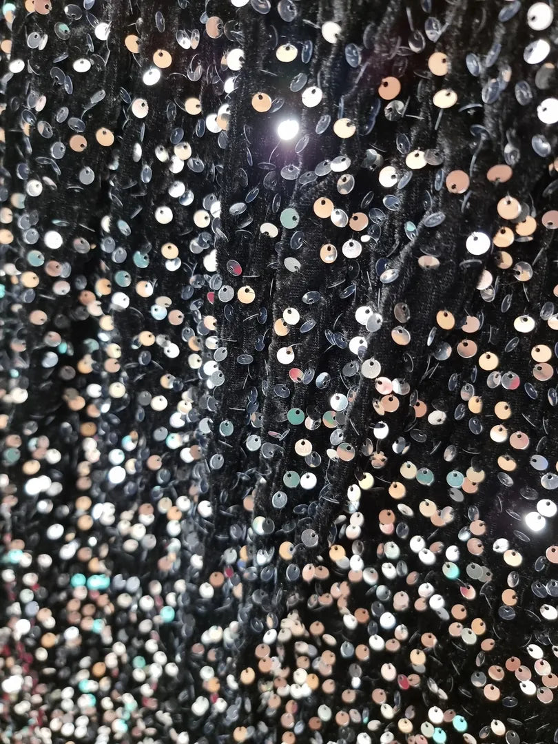 Gonna lunga paillettes nera