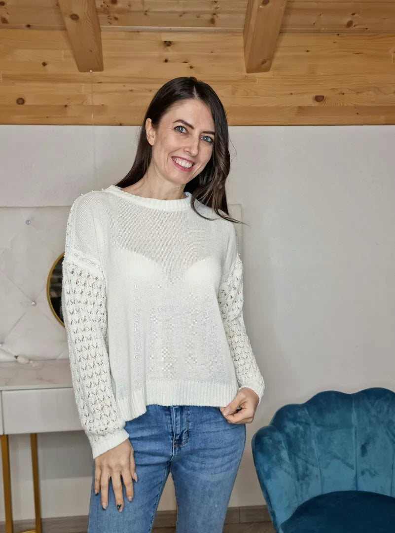 Pull perla bianco civico